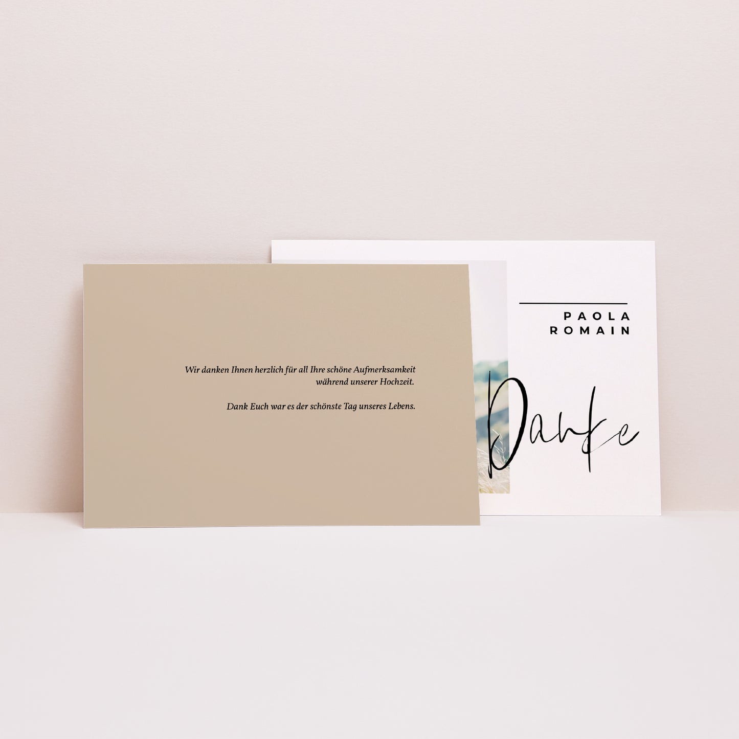 Dankeskarte Hochzeit Landschaft Handschriftliche Typo foto N° 2