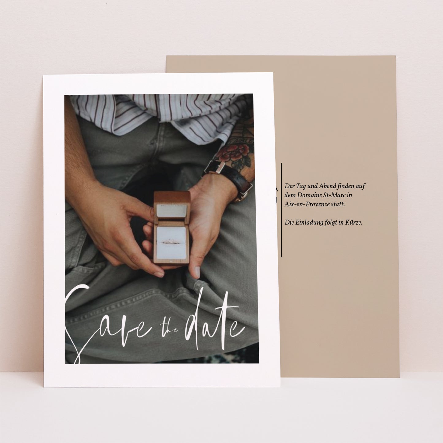 Save the date Karte Hochzeit Porträt Handschriftliche Typo foto N° 1
