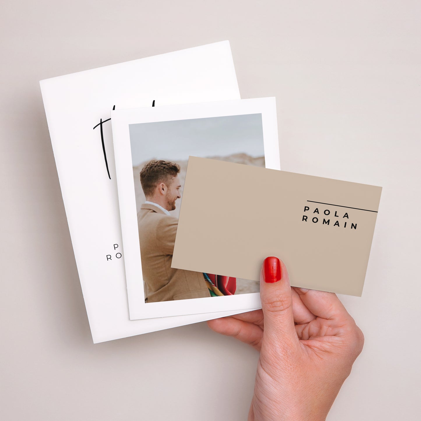 Hochzeitseinladung 3 Karten, Band Handschriftliche Typo foto N° 3