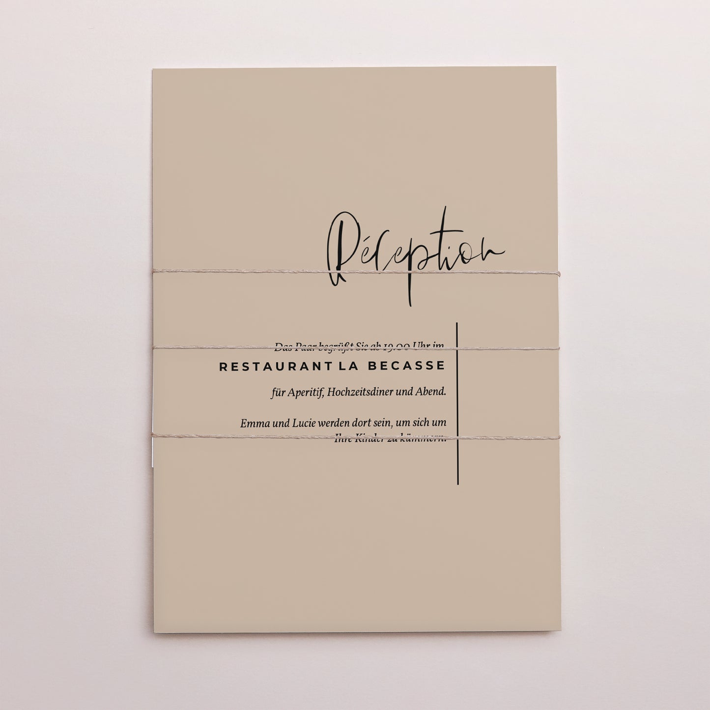 Hochzeitseinladung 3 Karten, Band Handschriftliche Typo foto N° 4