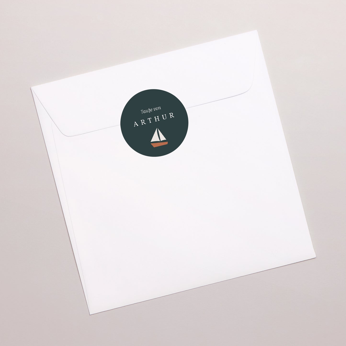 Sticker Taufe Rund Kleines Schiff foto N° 3