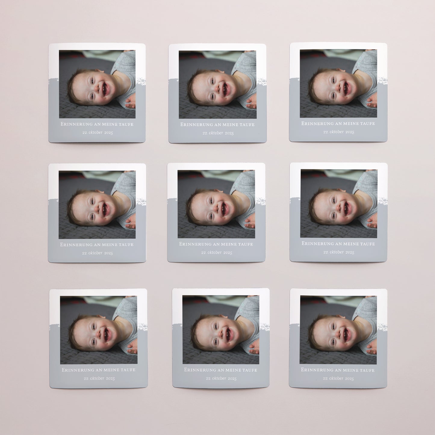 Dankeskarte Taufe Satz von 9, magnetisch. Pinsel-Effekt foto N° 3
