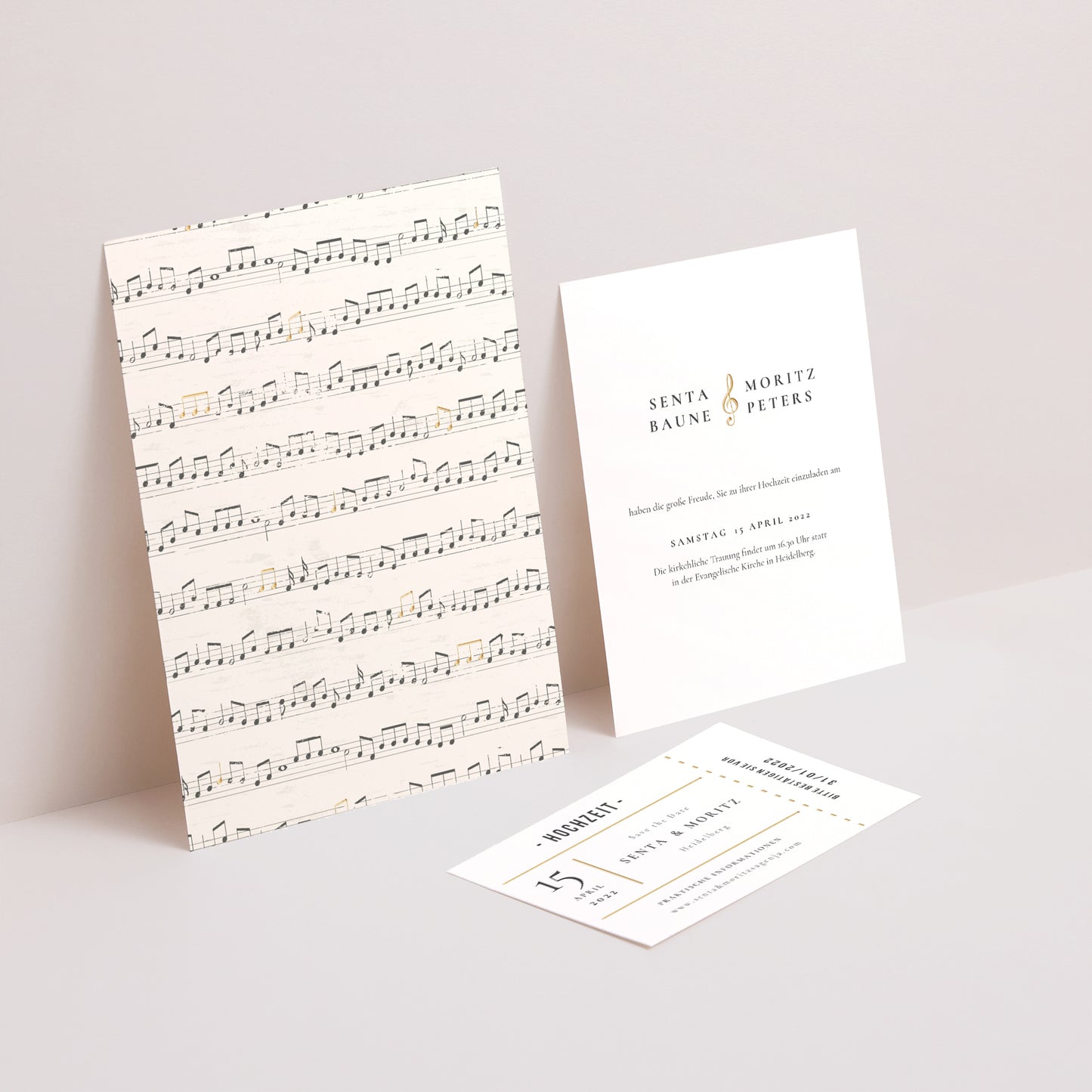 Hochzeitseinladung 3 Karten, Band Musik foto N° 2