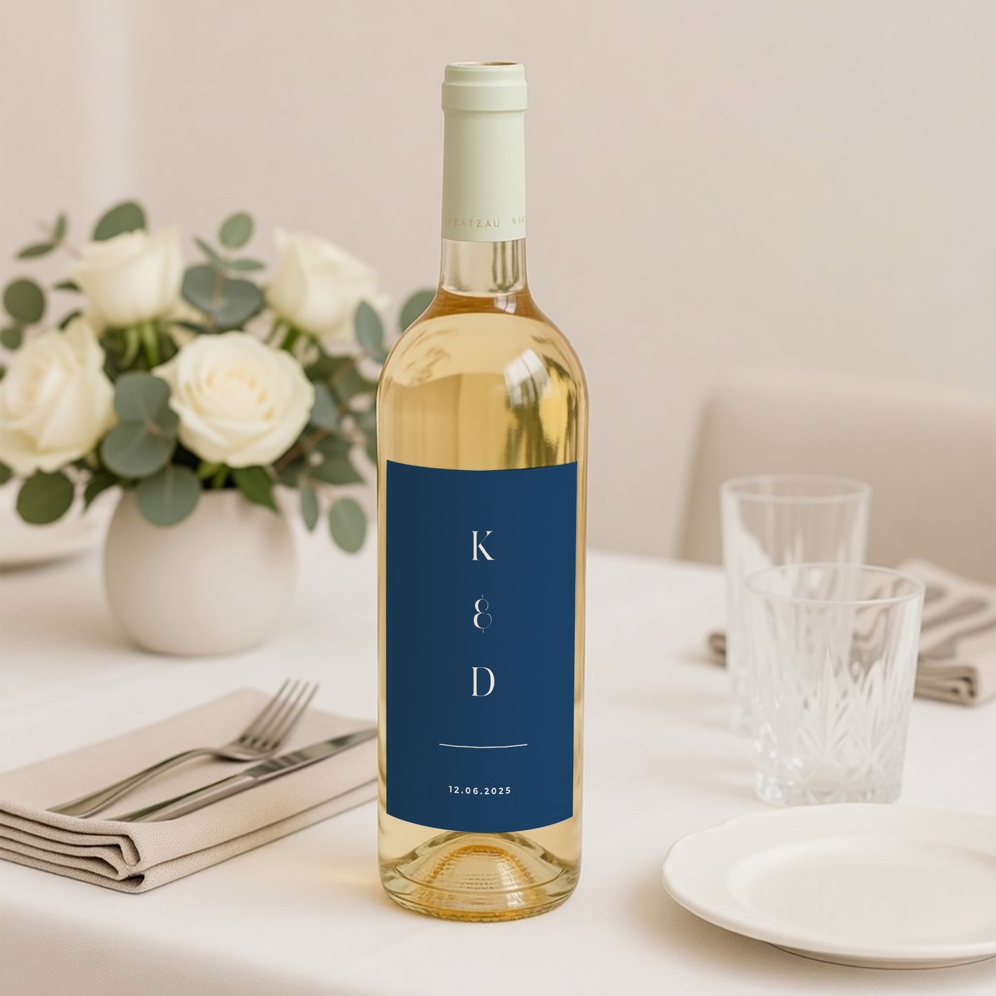 Flaschenetikett Hochzeit Porträt Azulejos foto N° 2