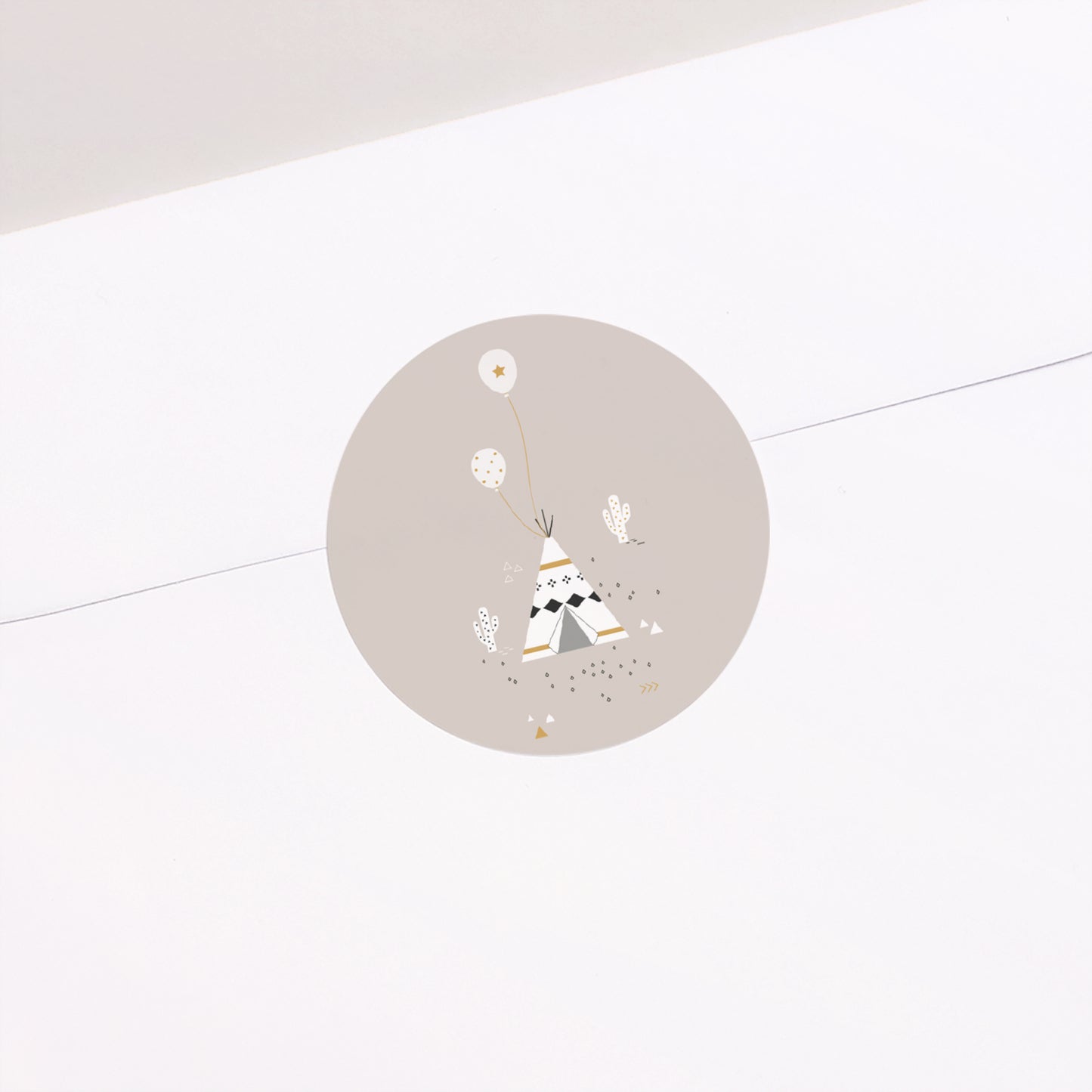 Sticker Geburt Rund Indisches Tipi foto N° 1