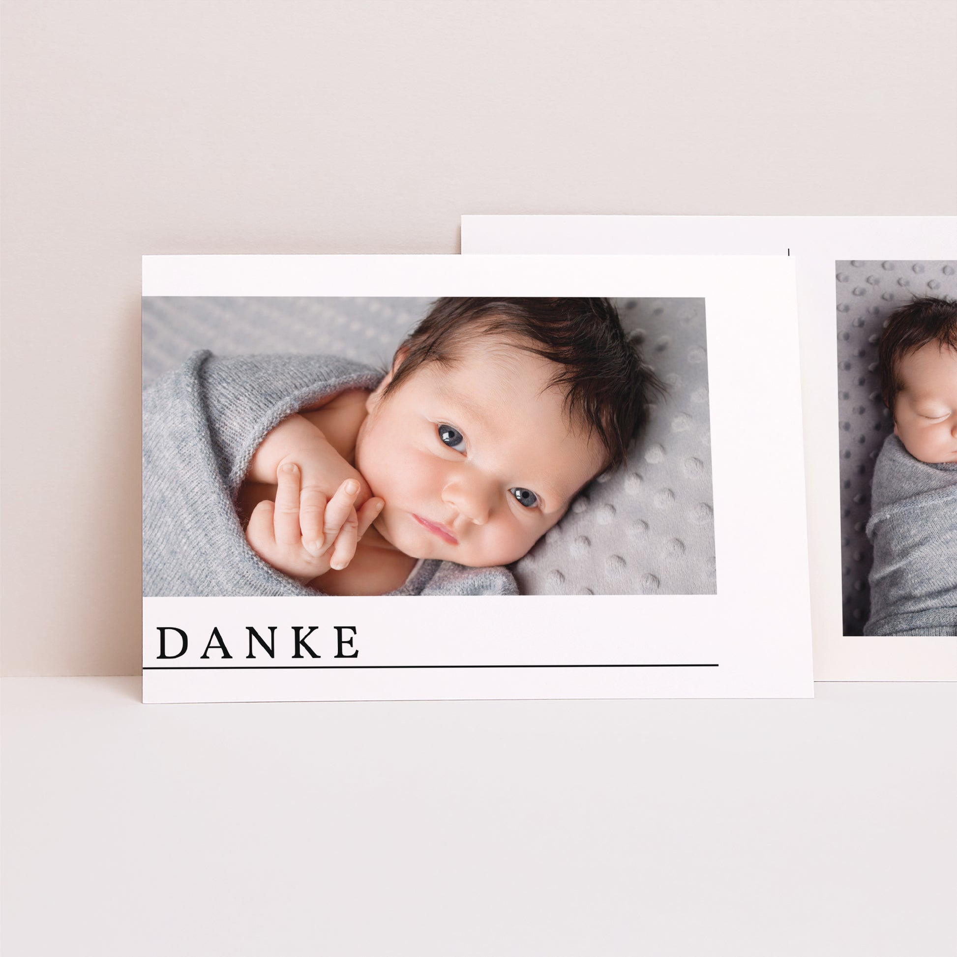 Dankeskarte Geburt Landschaft Zwei Fotos foto N° 1