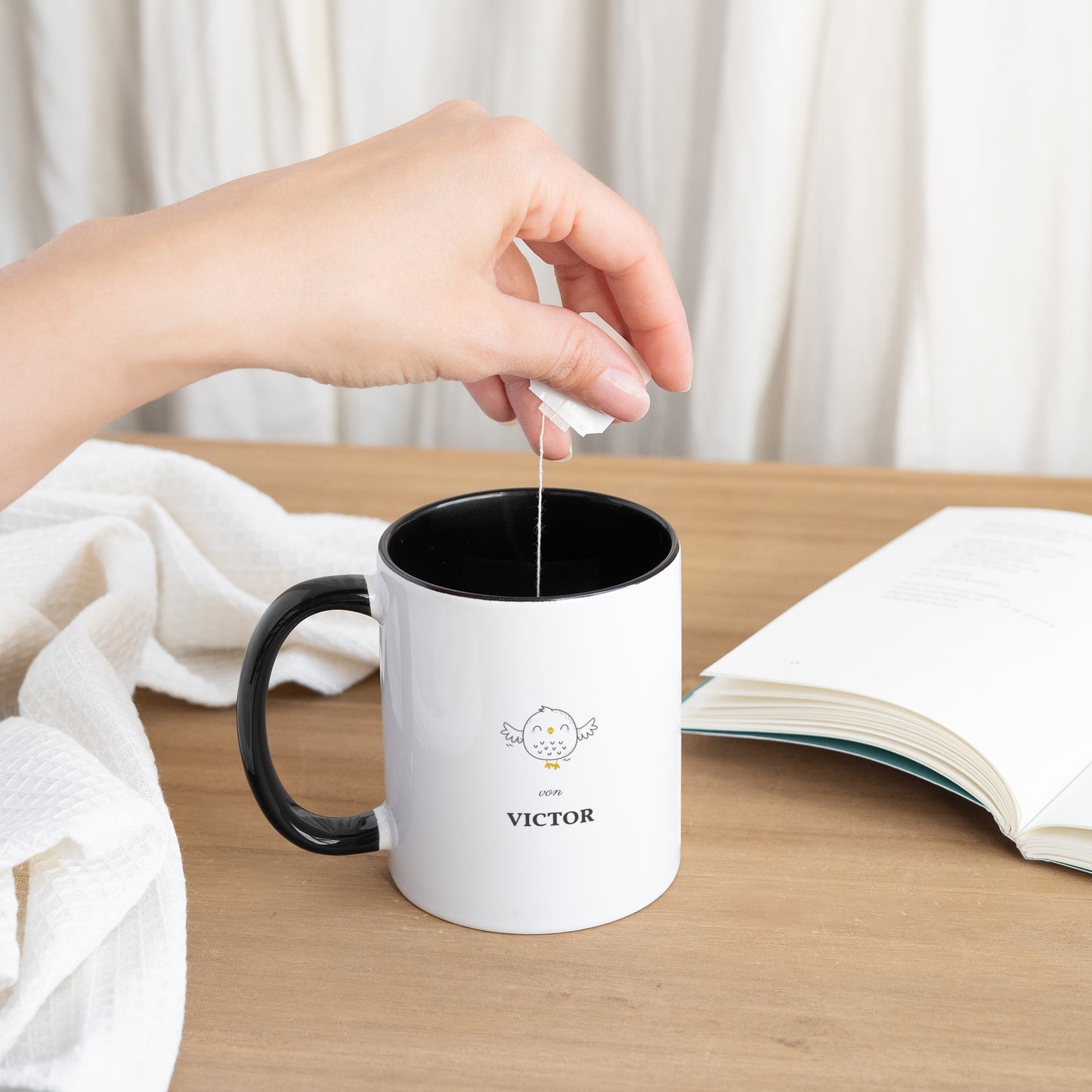 Tasse Objekte Schwarz Nanny Eule foto N° 3