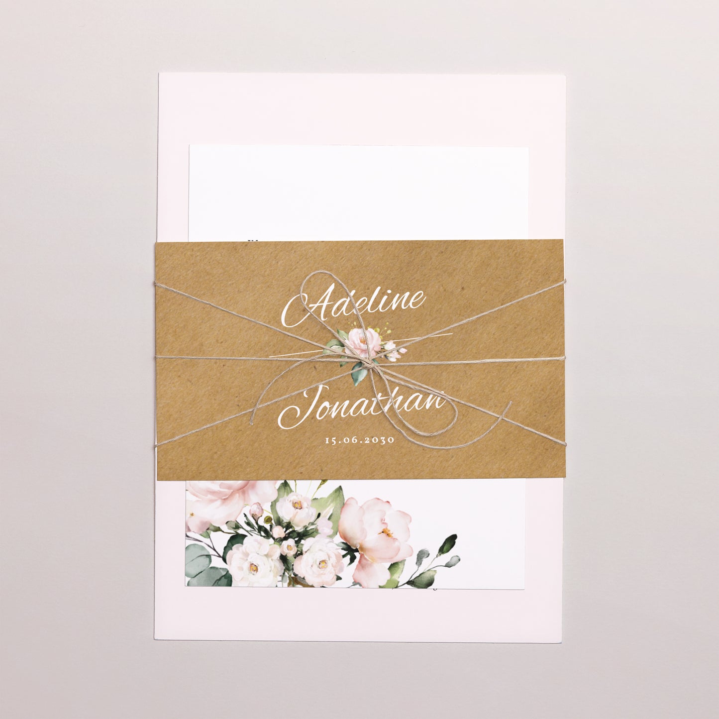 Hochzeitseinladung 3 Karten, Band Romantische Kraft foto N° 1