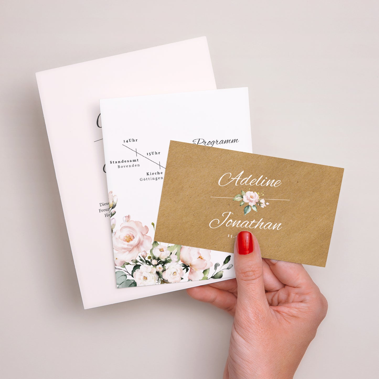Hochzeitseinladung 3 Karten, Band Romantische Kraft foto N° 3