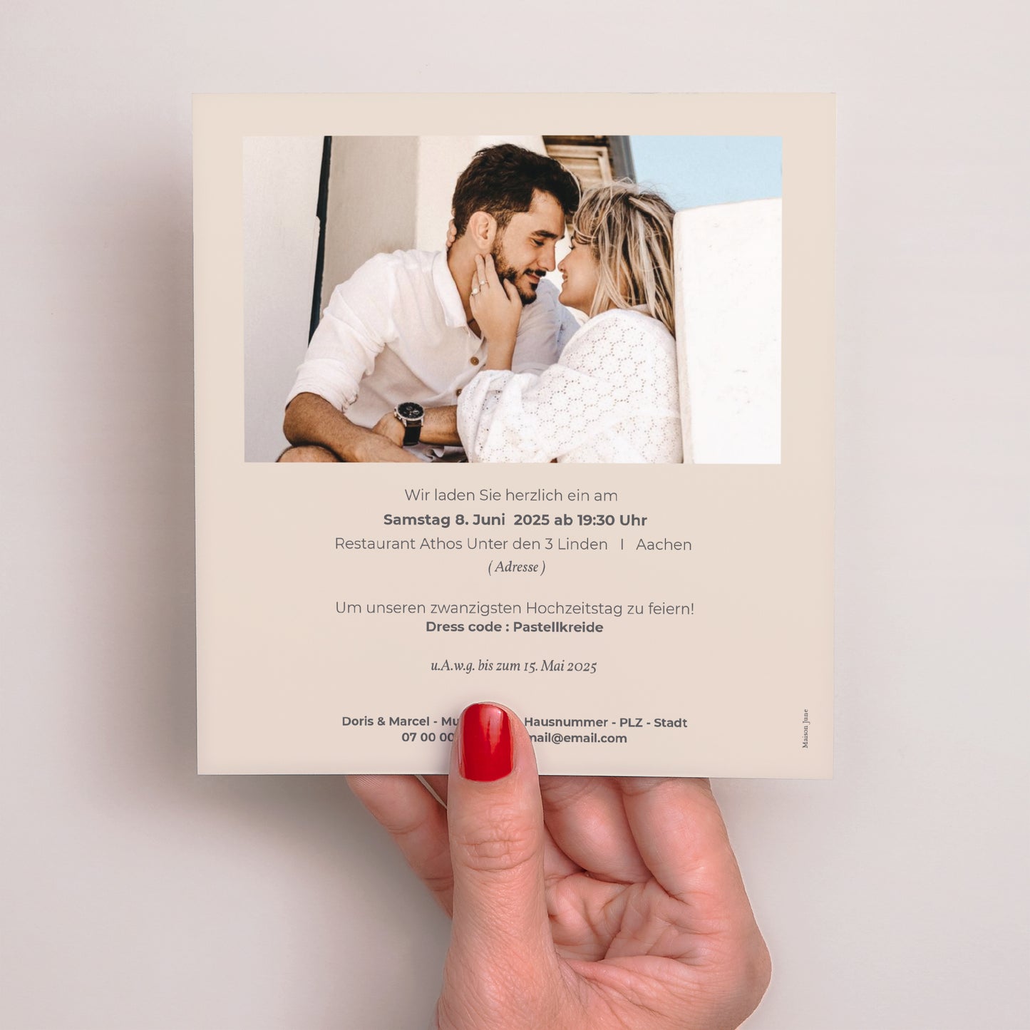 Hochzeitseinladung Quadrat Terrazzo (20 Jahre) foto N° 3