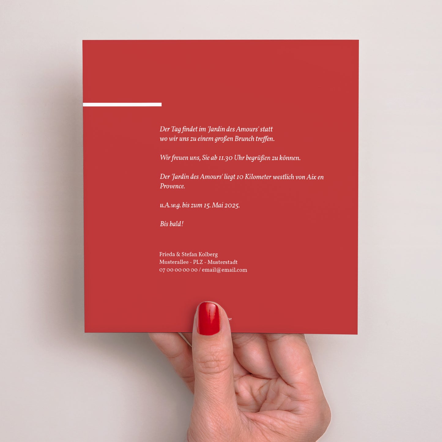 Einladungskarte Hochzeitstag Quadrat Vermeil - 45 Jahre foto N° 3