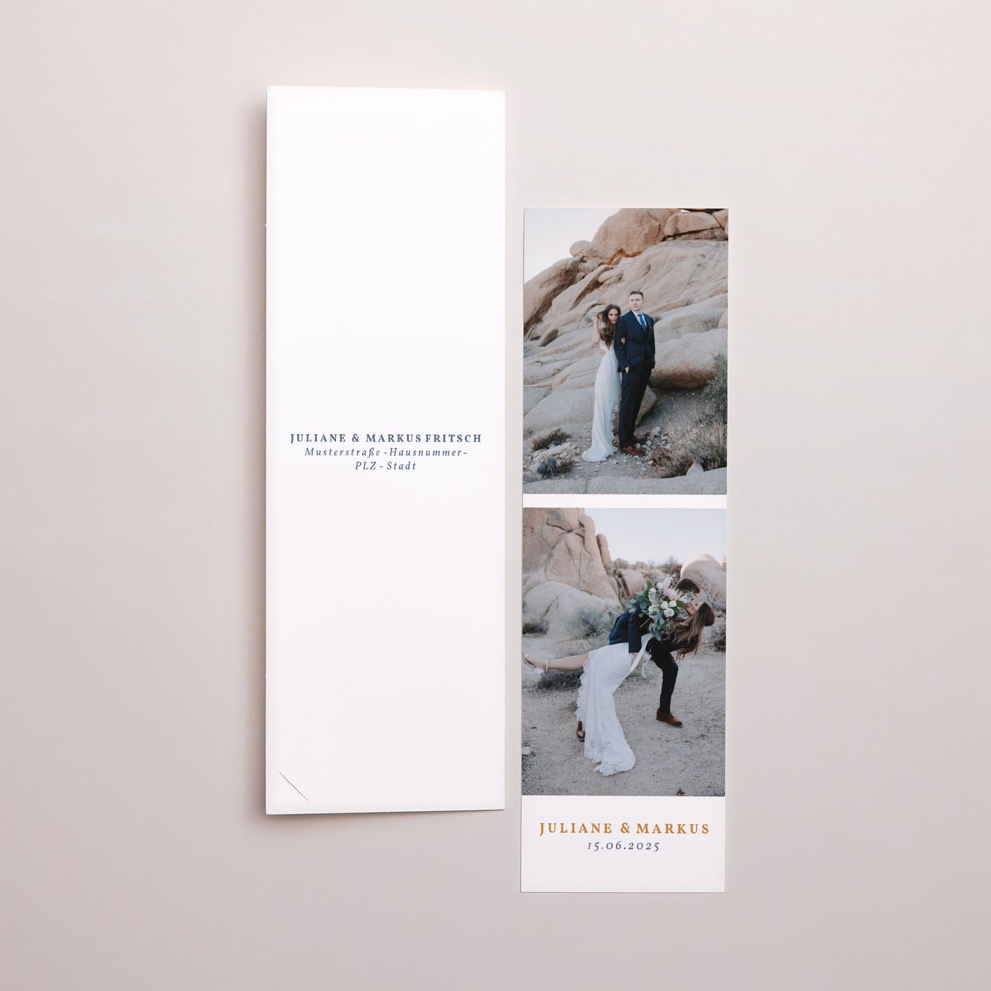 Dankeskarte Hochzeit Fotoautomaten Lesezeichen Côté Mer foto N° 3