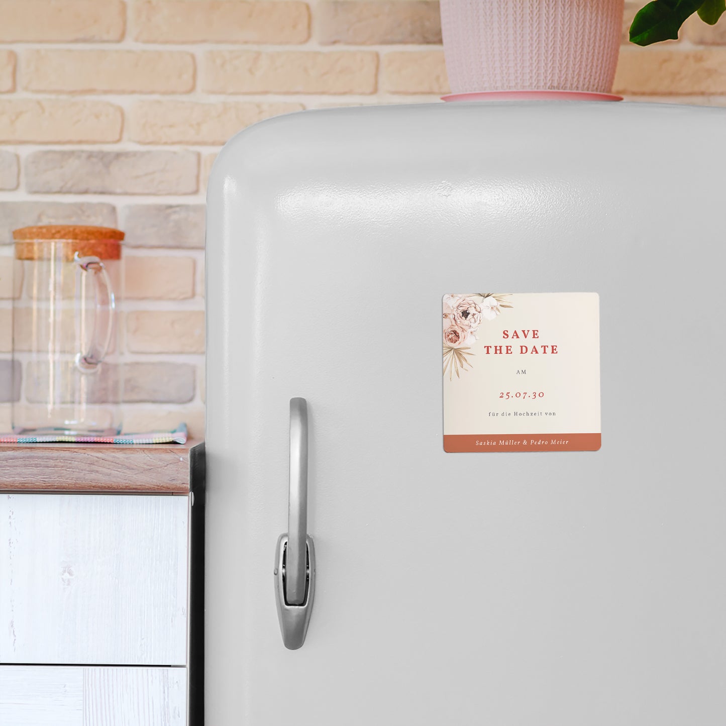 Save the date Karte Hochzeit Satz von 9, magnetisch. Böhmisches Quadrat foto N° 4