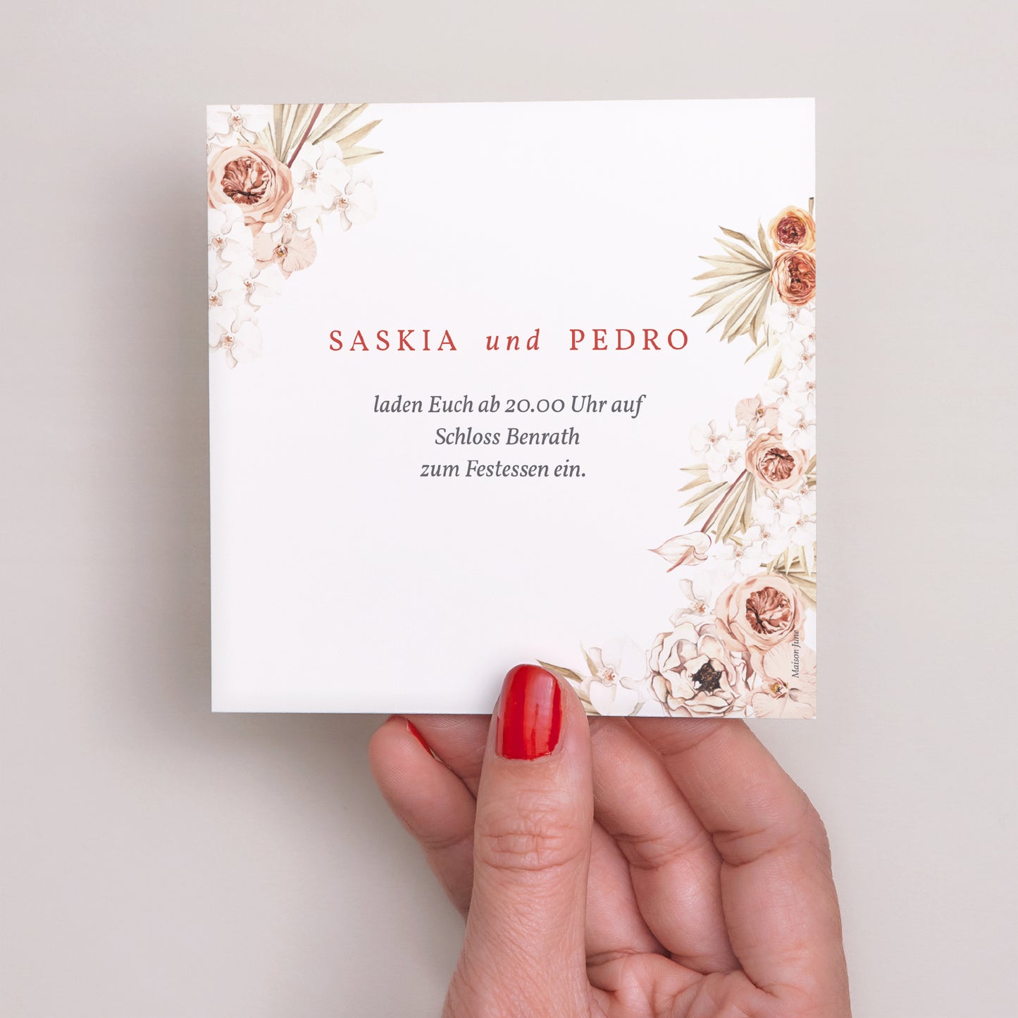 Einladungskarte Hochzeit Quadrat Böhmisches Quadrat foto N° 3