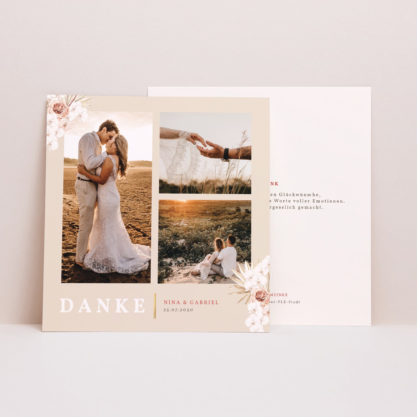 Dankeskarte Hochzeit Quadrat Böhmisches Quadrat foto N° 1