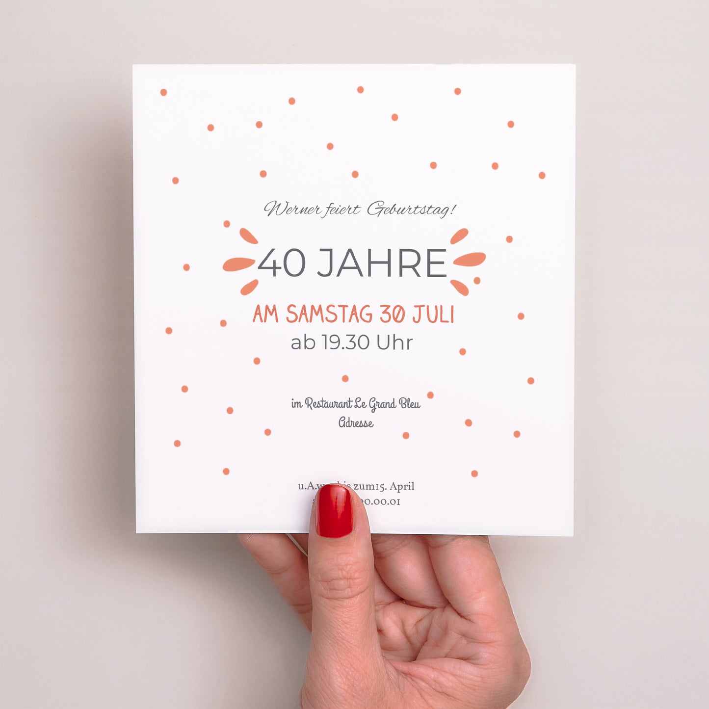 Einladungskarte Geburtstag Quadrat Ich bin 10 Jahre alt foto N° 3