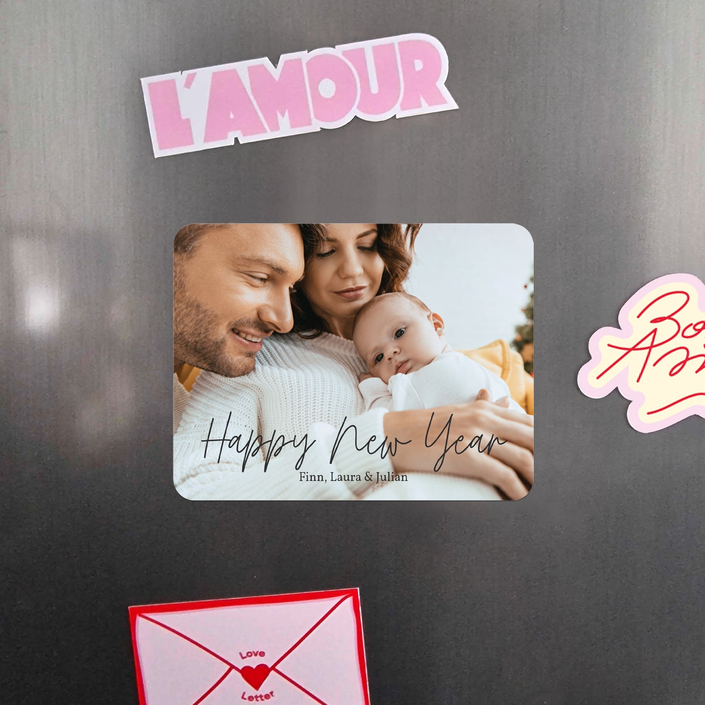 Weihnachtskarte Weihnachten Set von 8, magnetisch, Landschaft, rechteckige abgerundete Ecken Frohes neues Jahr II foto N° 4