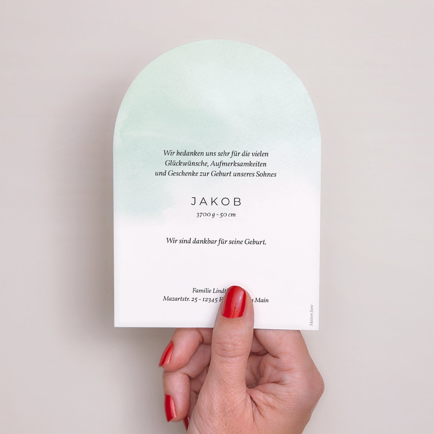 Geburtskarte Kleine Arche Kleine goldene Füße foto N° 3