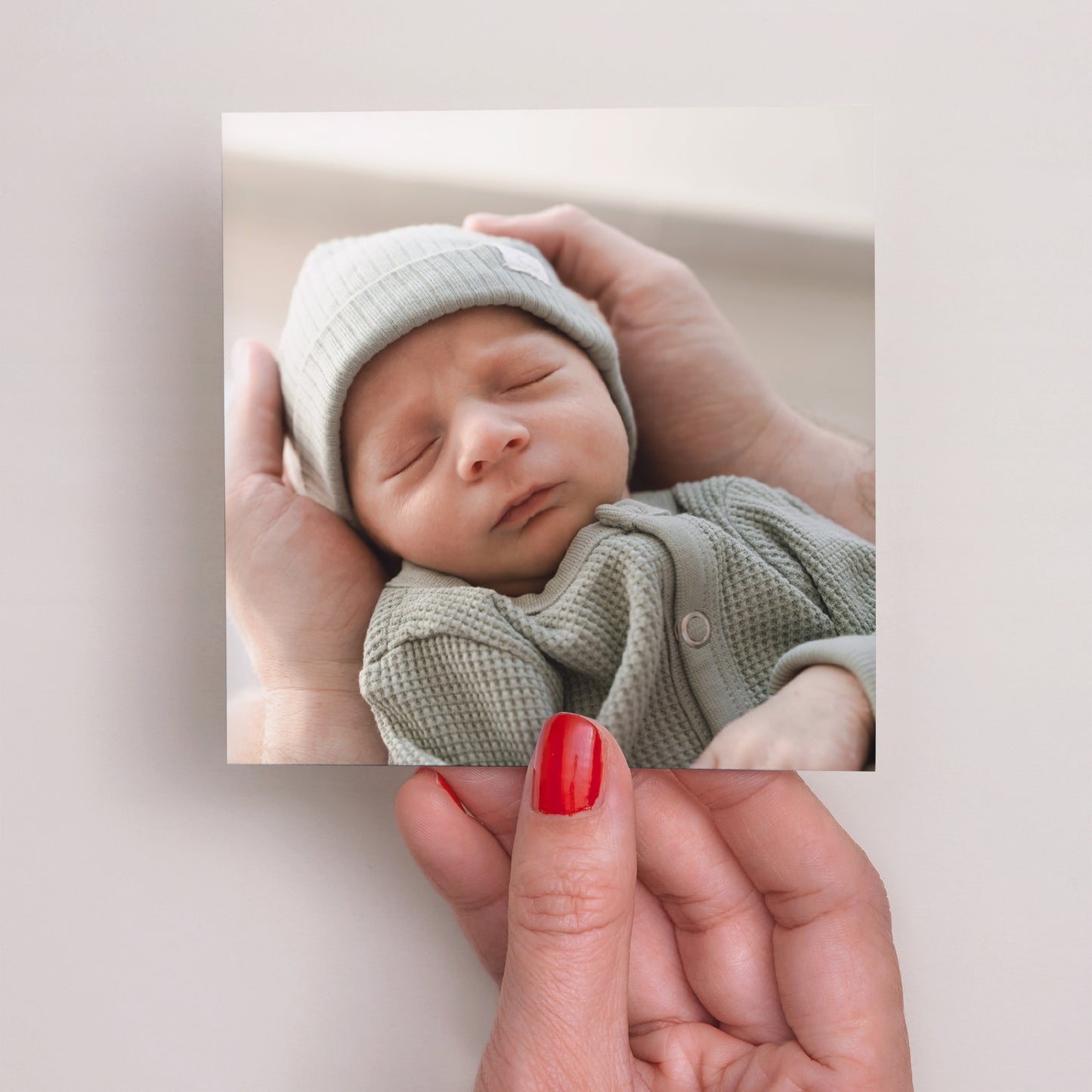 Dankeskarte Geburt Quadrat Junge Sprosse foto N° 3