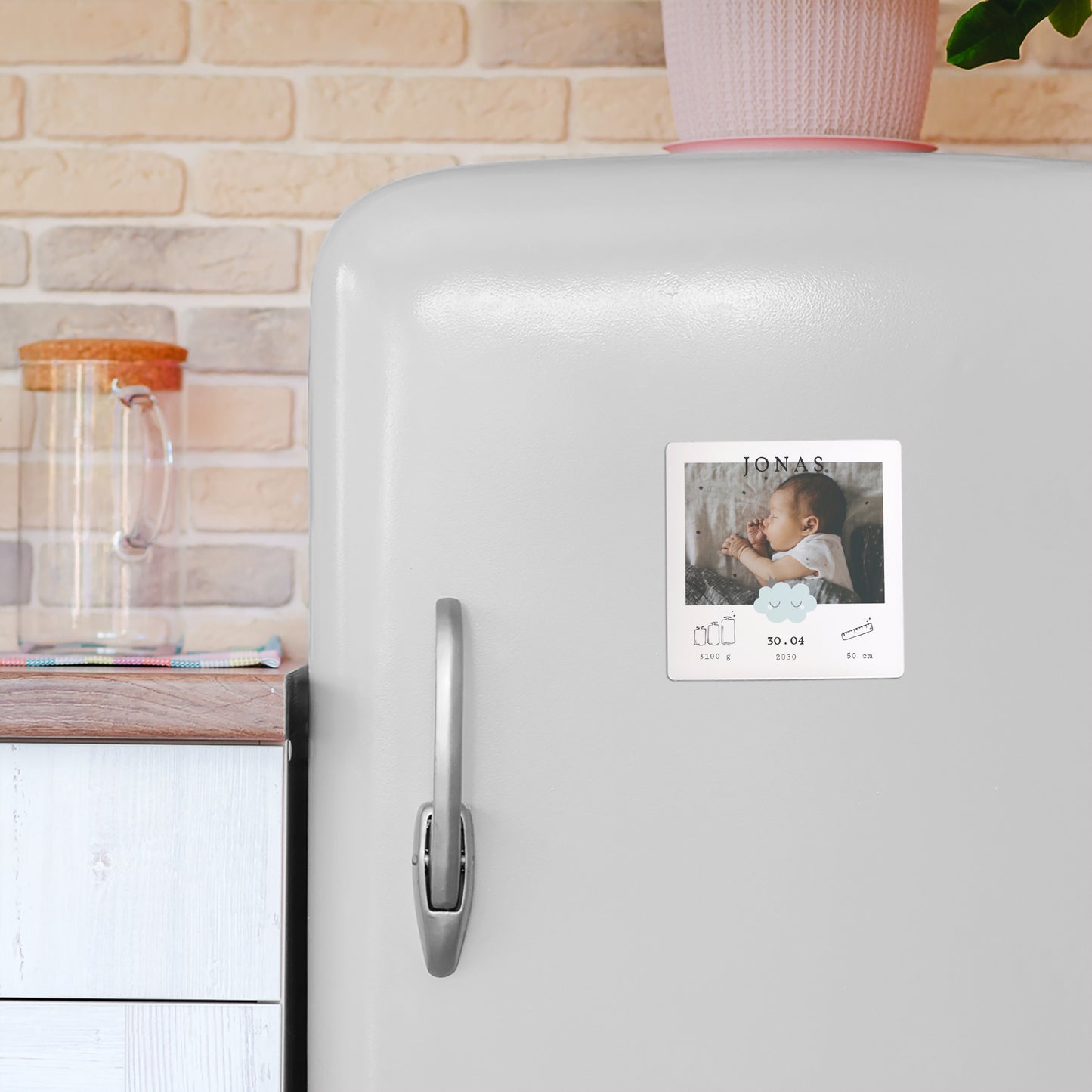 Geburtskarte Satz von 9, magnetisch. Little cloud blue foto N° 4