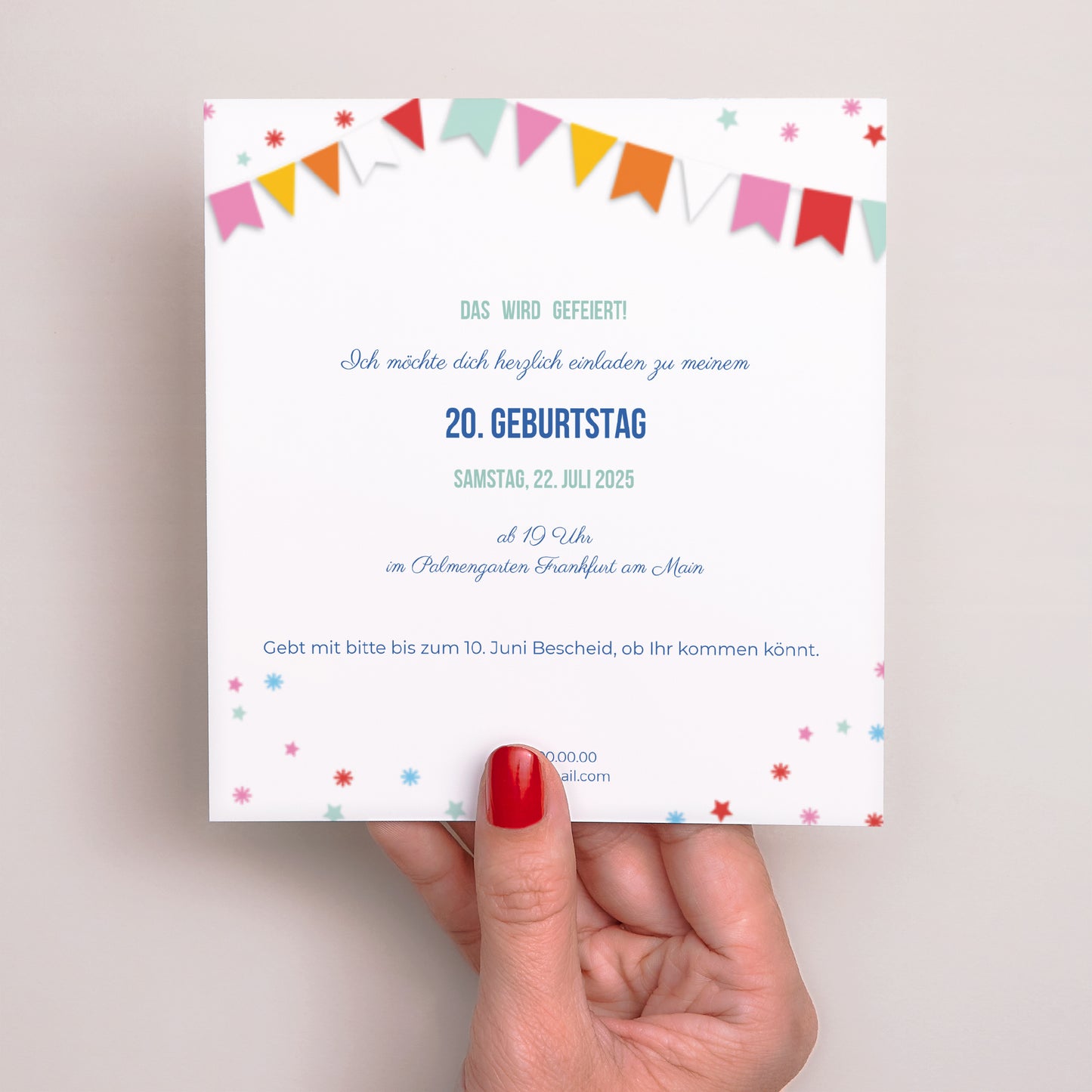 Einladungskarte Geburtstag Quadrat Collage 20 Jahre foto N° 3