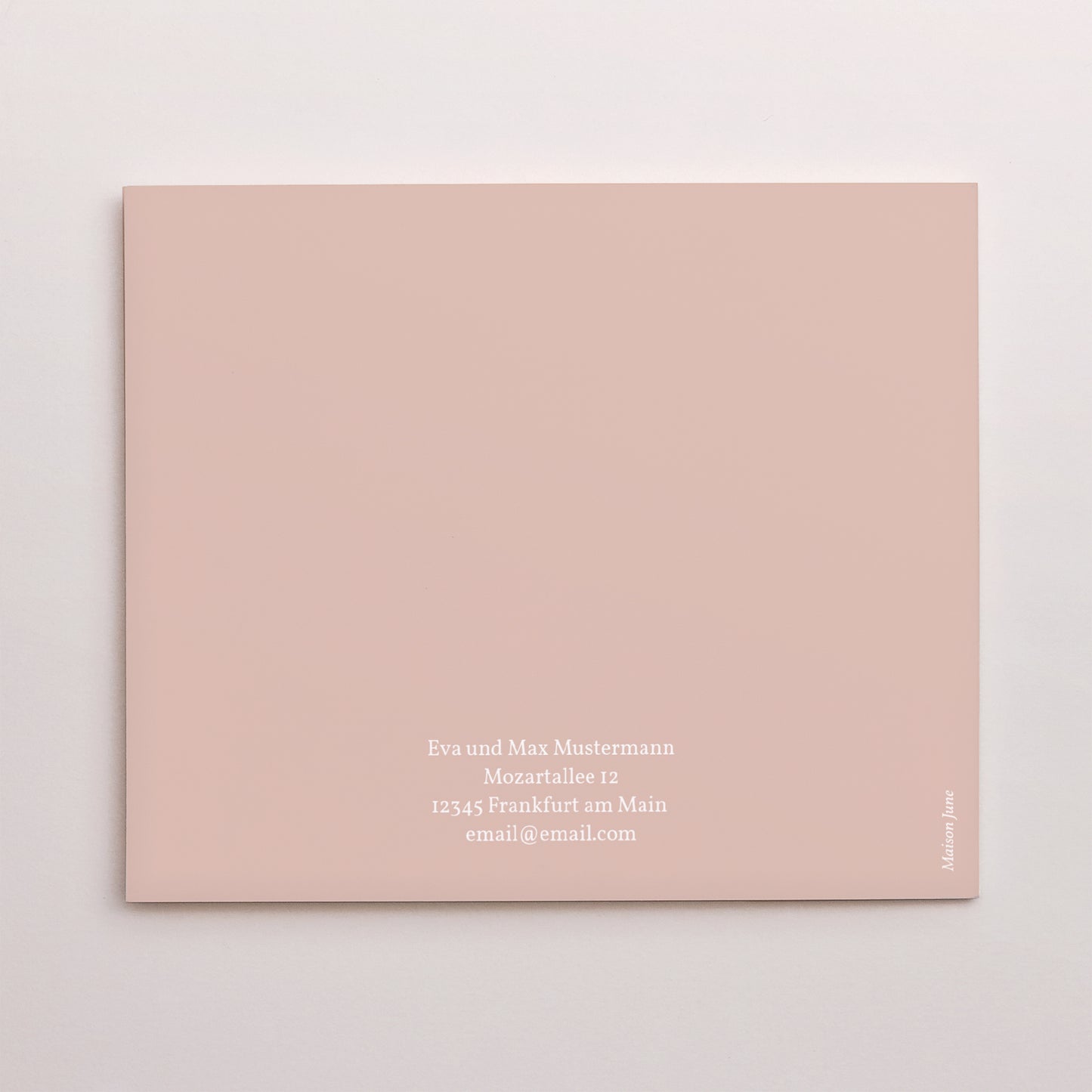 Einladungskarte Kommunion Asymmetrische Zweiflügeltür Rosa Vogel und Weinrebe foto N° 3
