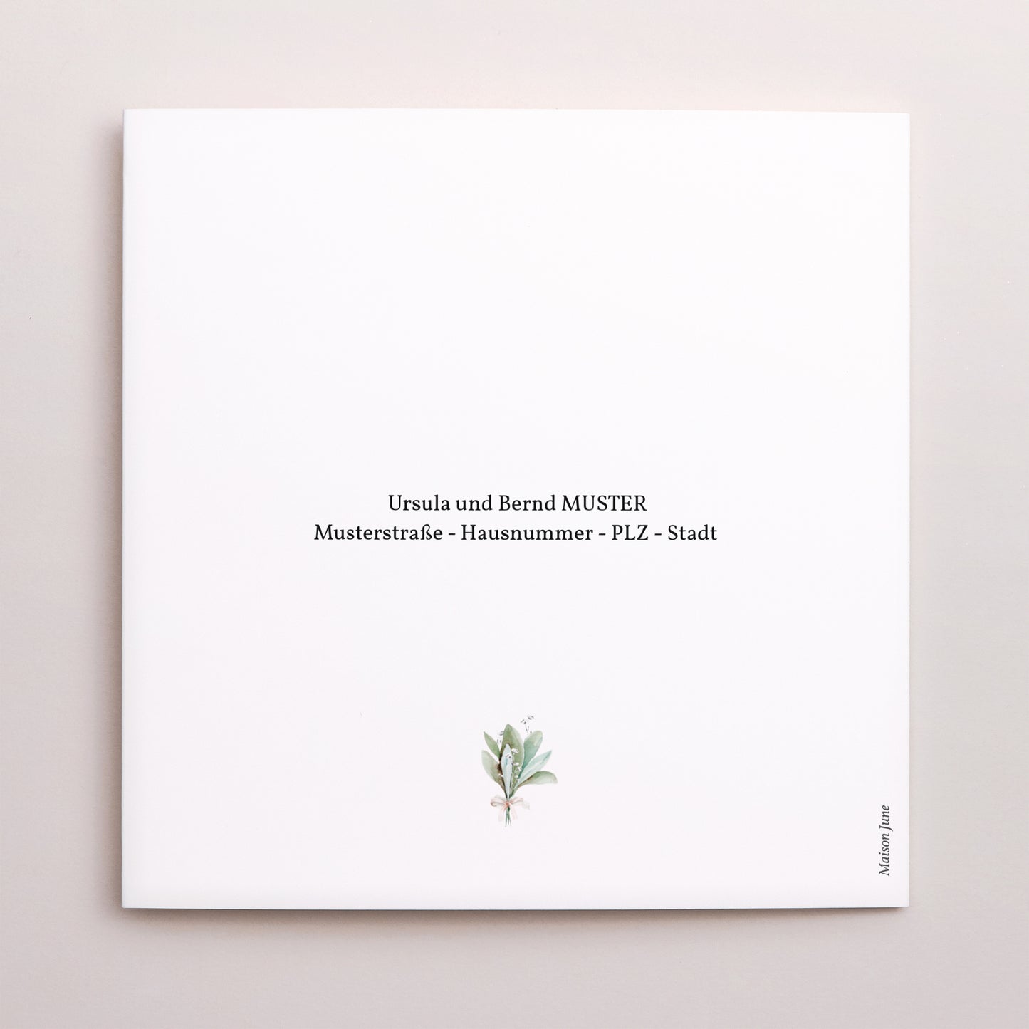 Taufeinladung Doppelflügiges Quadrat Blumenkranz II foto N° 3