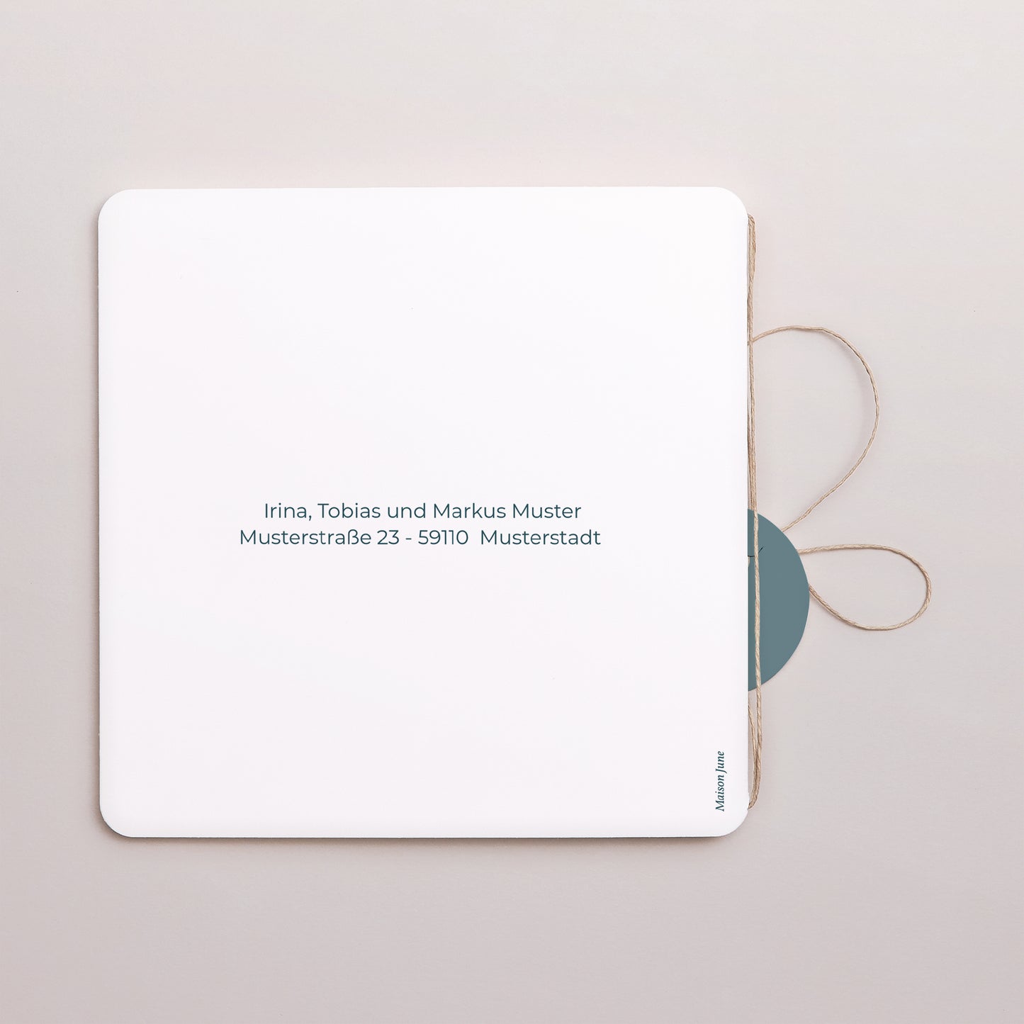 Geburtskarte Doppel-Quadrateinschlag, abgerundete Ecken, runde Etikette Kleiner Löwe foto N° 3