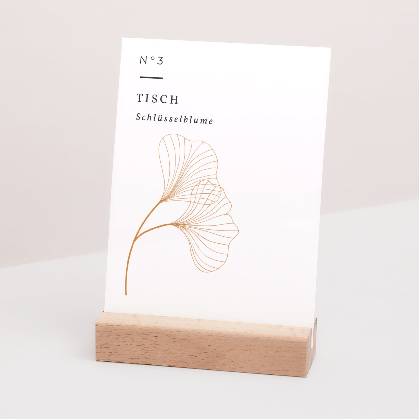 Tischnummern Hochzeit Rechteck Ginkgo Biloba, Goldene Blätter foto N° 3