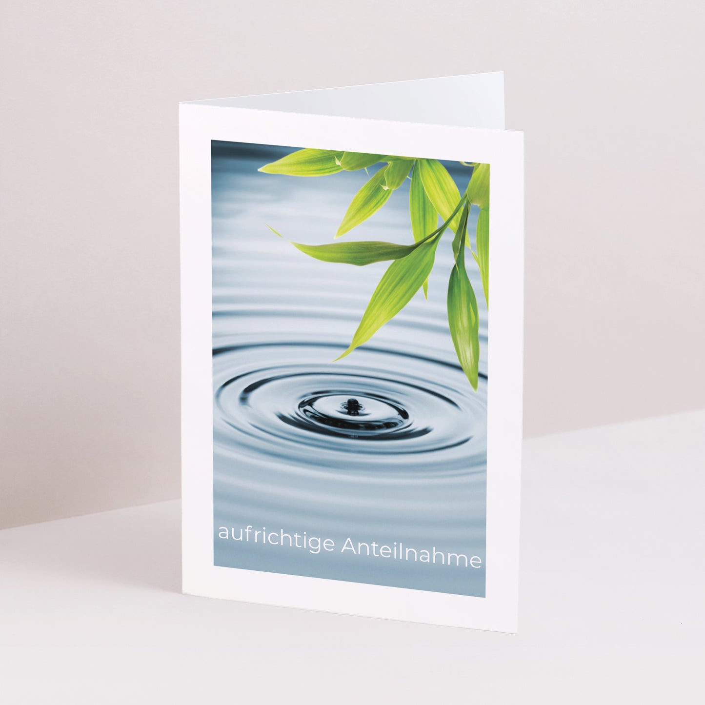 Kondolenzkarte Trauer Doppelter Porträtflügel Zen-Meditation, Bambus und Wasser foto N° 1