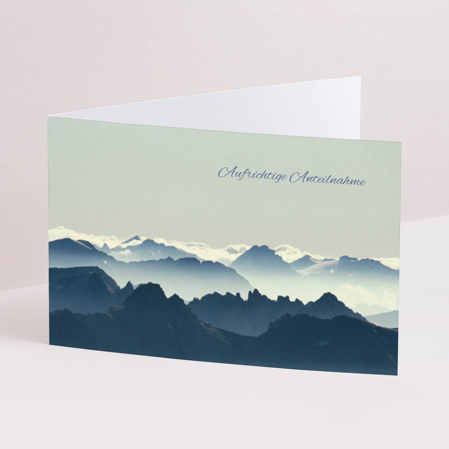 Kondolenzkarte Trauer Doppelflügel-Landschaft Ewige Berge foto N° 1