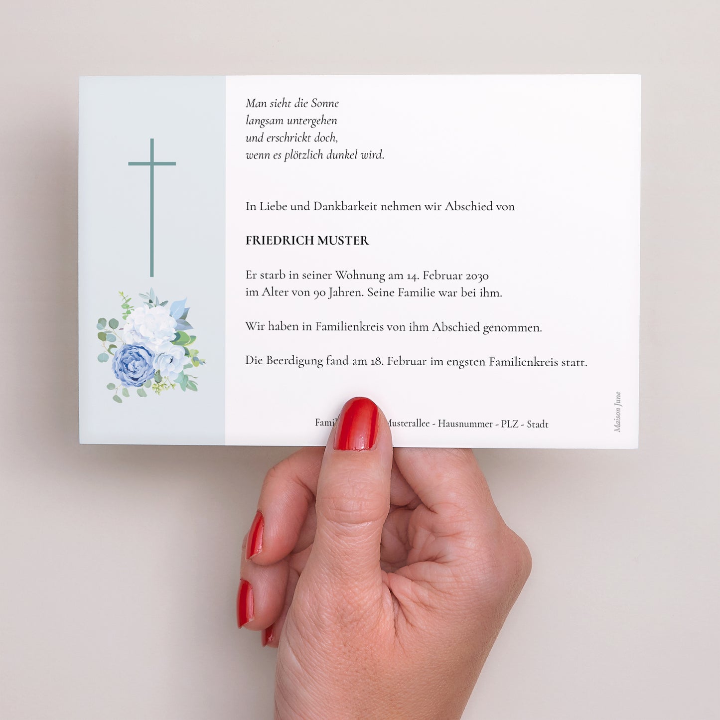 Trauerkarte Landschaft Blumen der Reinheit foto N° 3