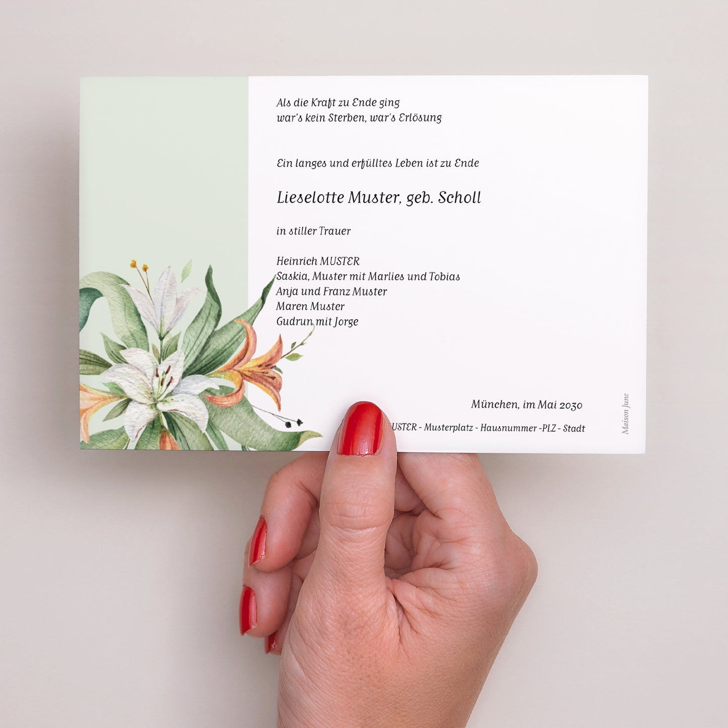 Trauerkarte Landschaft Weiße Trauer foto N° 3