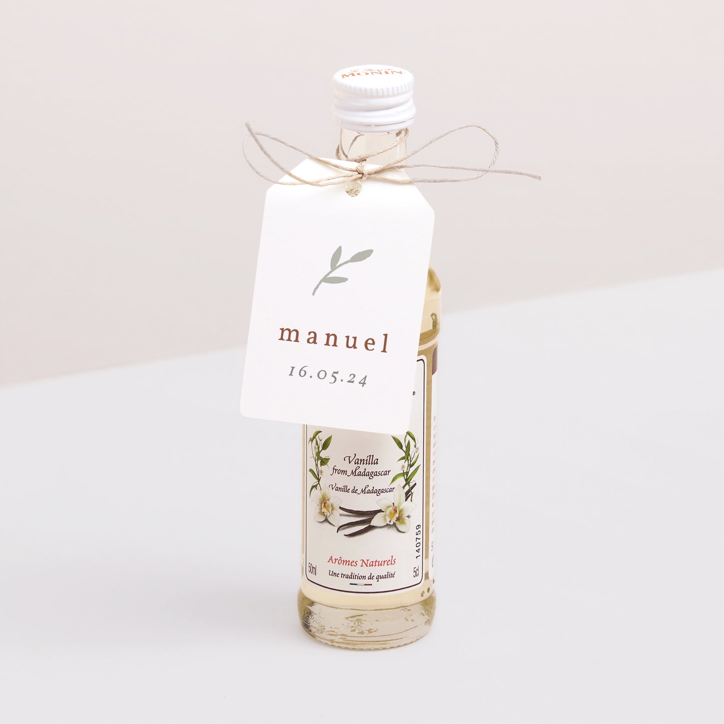 Vorgelochtes Etikett Geburt Fähnchen Brin de bonheur, Vert tendre foto N° 3