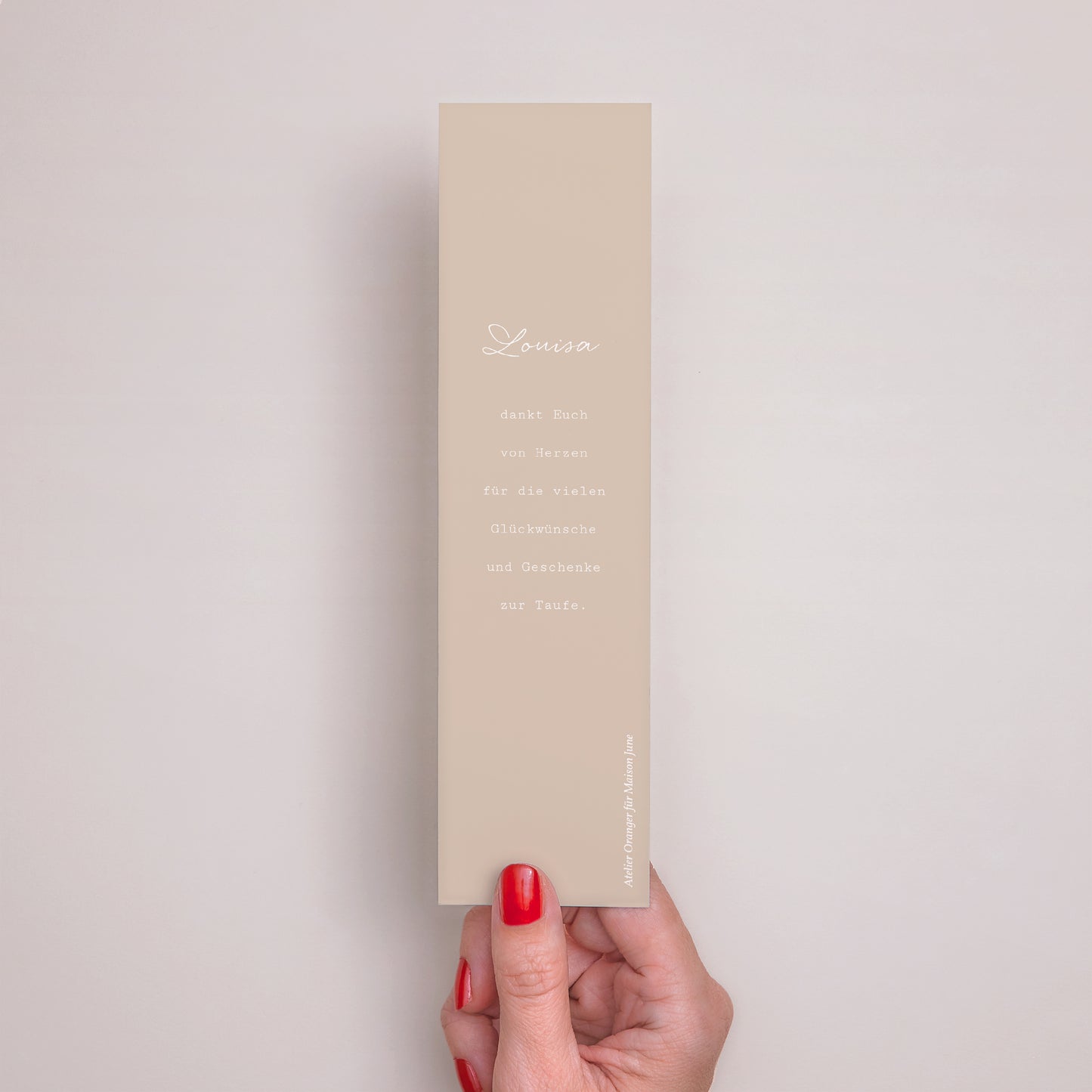 Lesezeichen Taufe Lesezeichen Bluse Fillette, Oiselle Beige foto N° 3