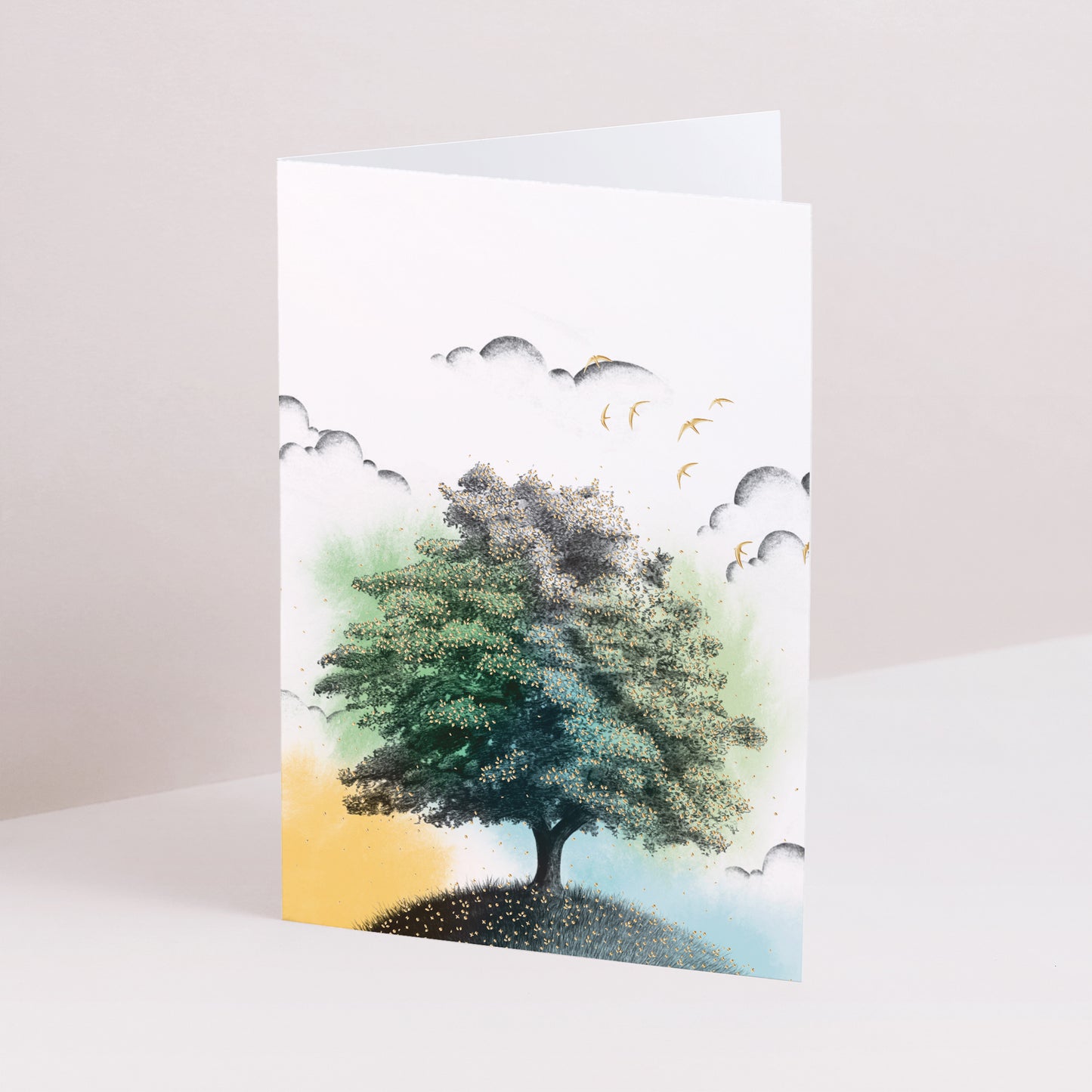 Trauerkarte Doppelter Porträtflügel Baum des Lebens foto N° 1
