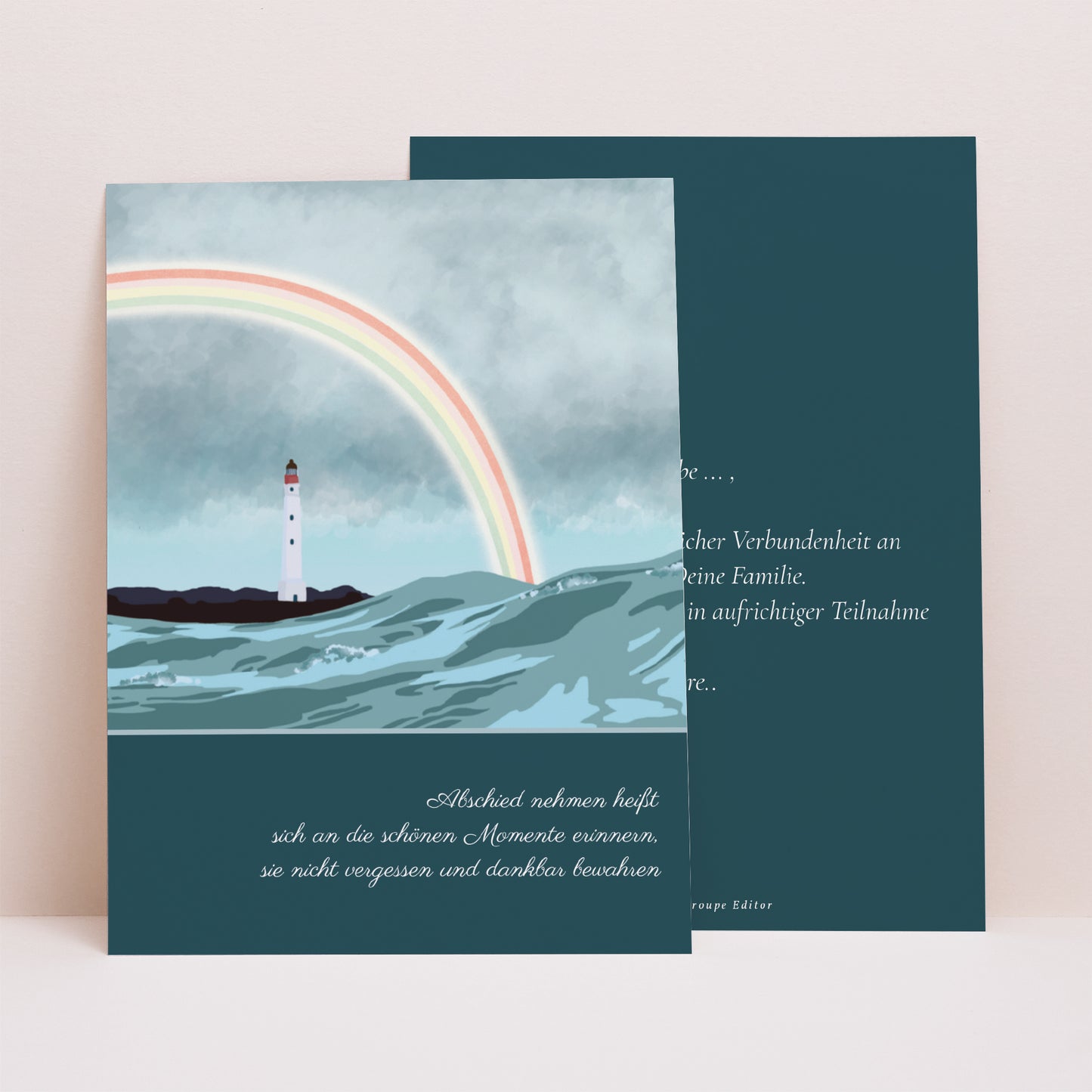 Kondolenzkarte Trauer Porträt Der Leuchtturm der Hoffnung foto N° 1