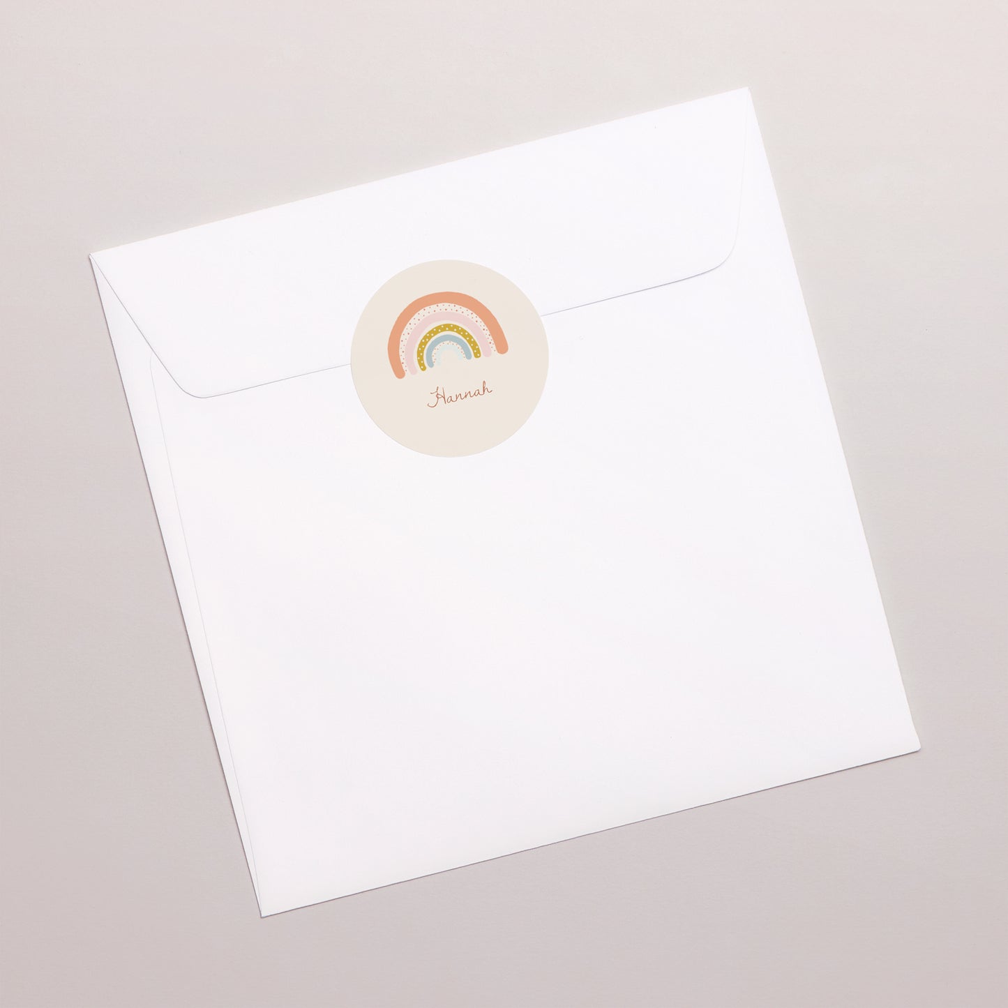 Sticker Geburt Rund Regenbogen Orangenbaum foto N° 3