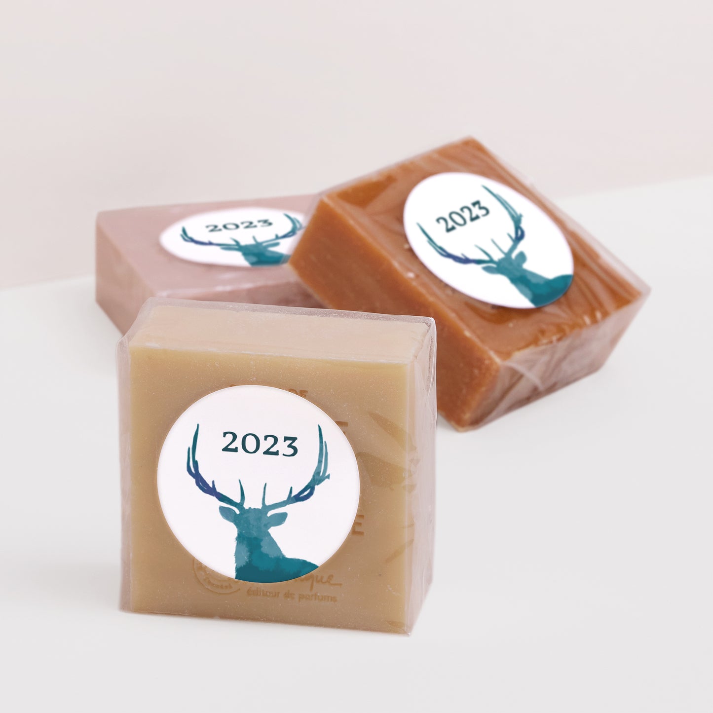 Sticker Weihnachten Rund Weihnachtshirsch, Vergoldung foto N° 2