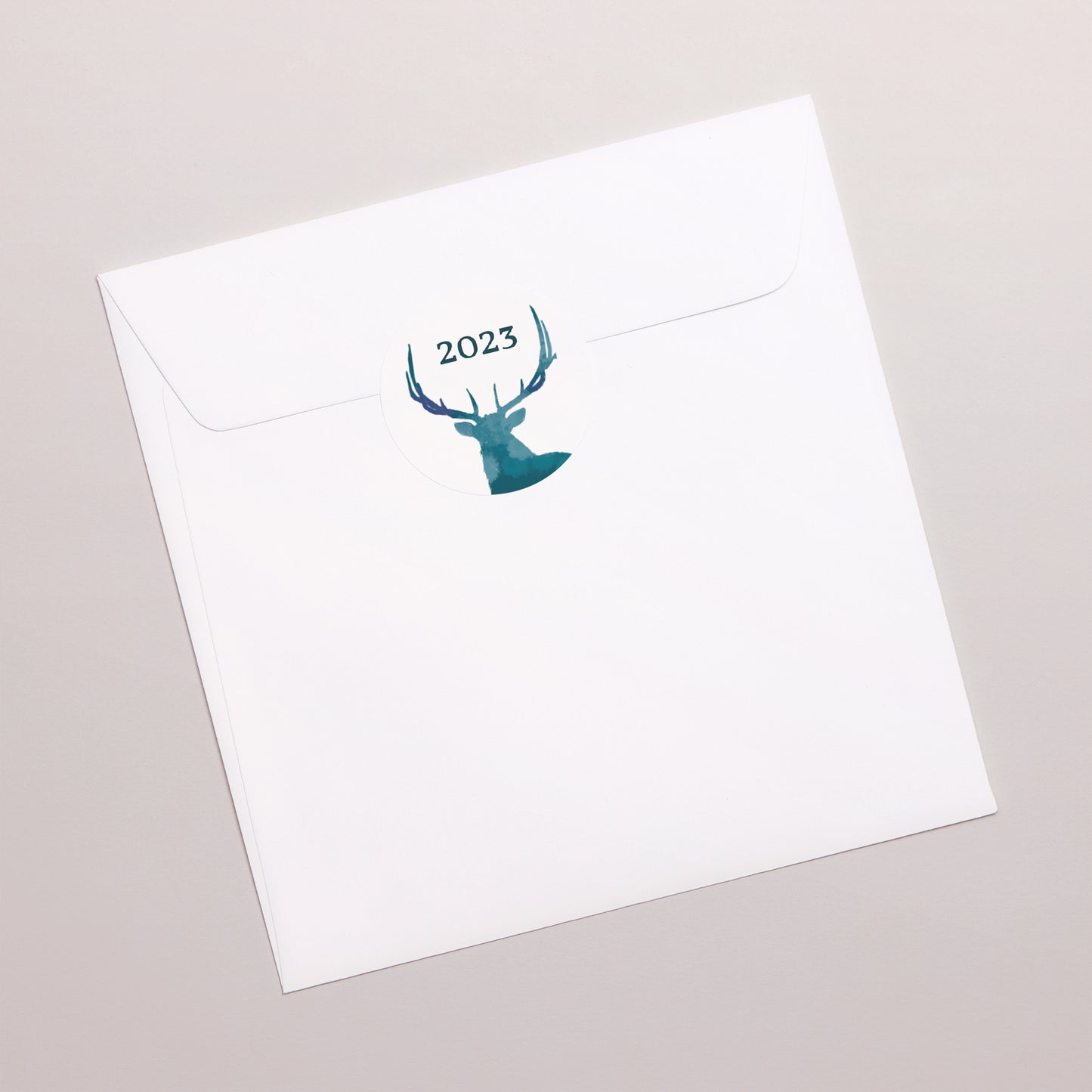 Sticker Weihnachten Rund Weihnachtshirsch, Vergoldung foto N° 3