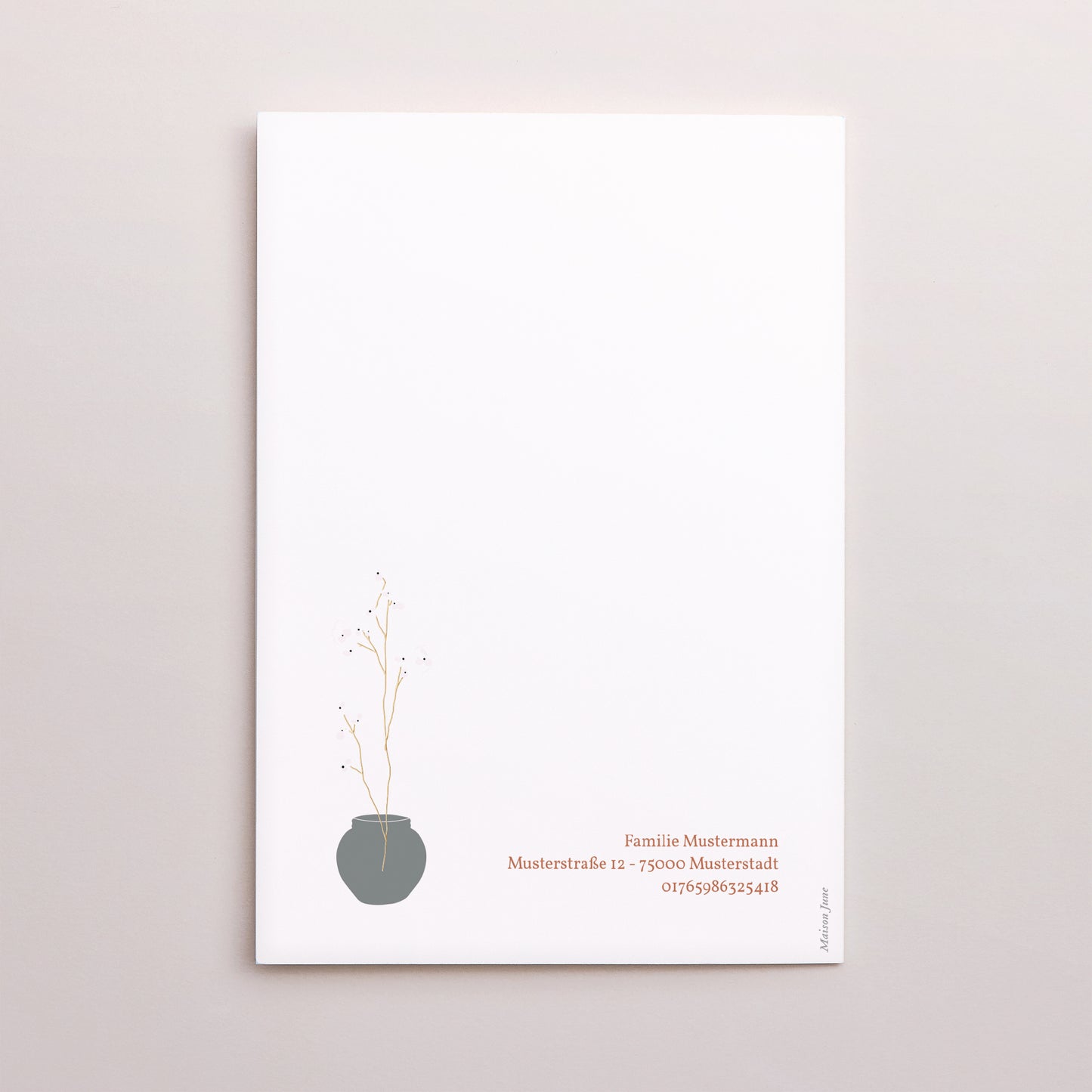 Taufeinladung Doppelter Porträtflügel Weg zur Zen, japanisierende Vasen, Doppelfenster foto N° 3