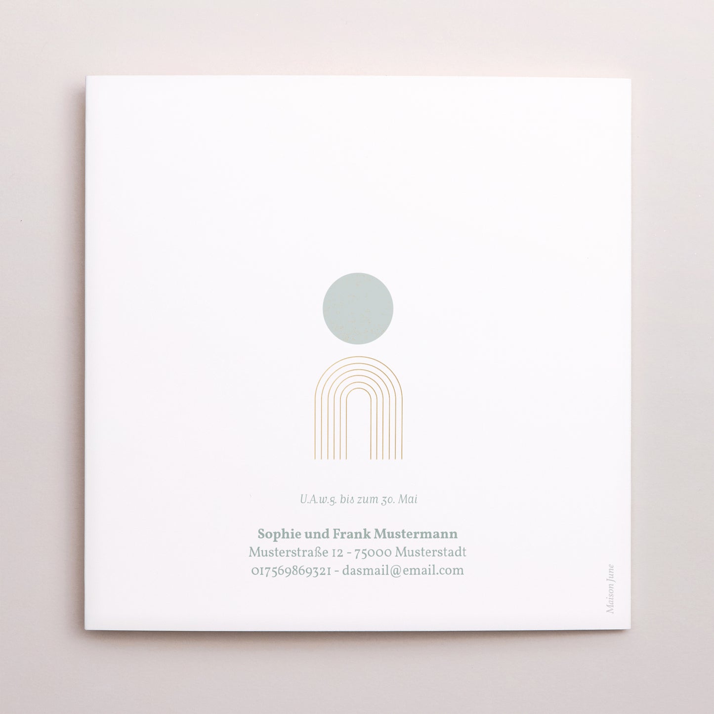 Einladungskarte Kommunion Doppelflügiges Quadrat foto N° 3