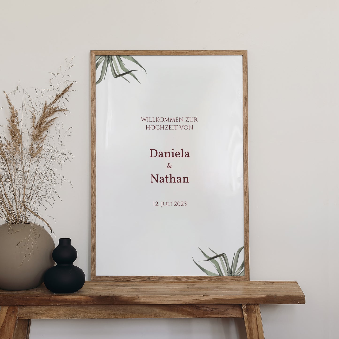 Begrüßungstafel Hochzeit Porträt 60 x 90 cm Palma Terracotta foto N° 2