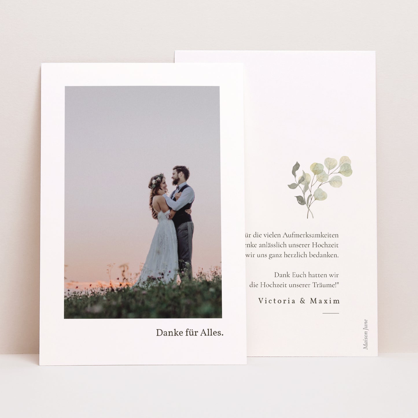 Dankeskarte Hochzeit PortraitPorträt Neo Champêtre foto N° 1