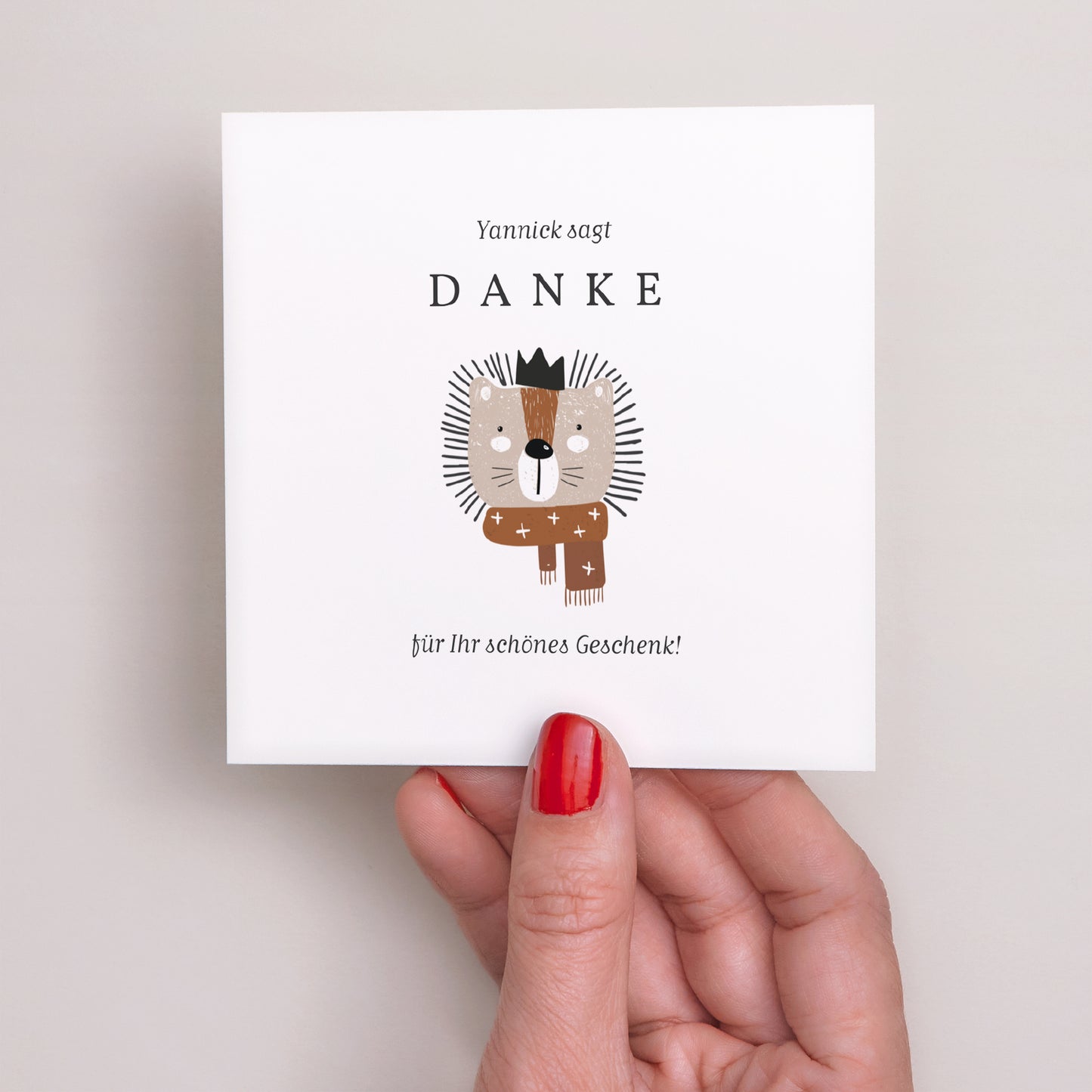 Dankeskarte Geburt Quadrat König des Dschungels foto N° 2