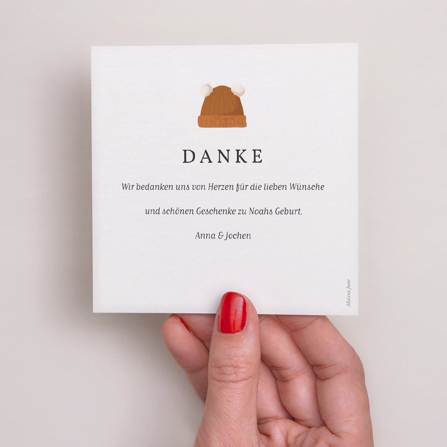 Dankeskarte Geburt Quadrat Kleiner roter Panda foto N° 3