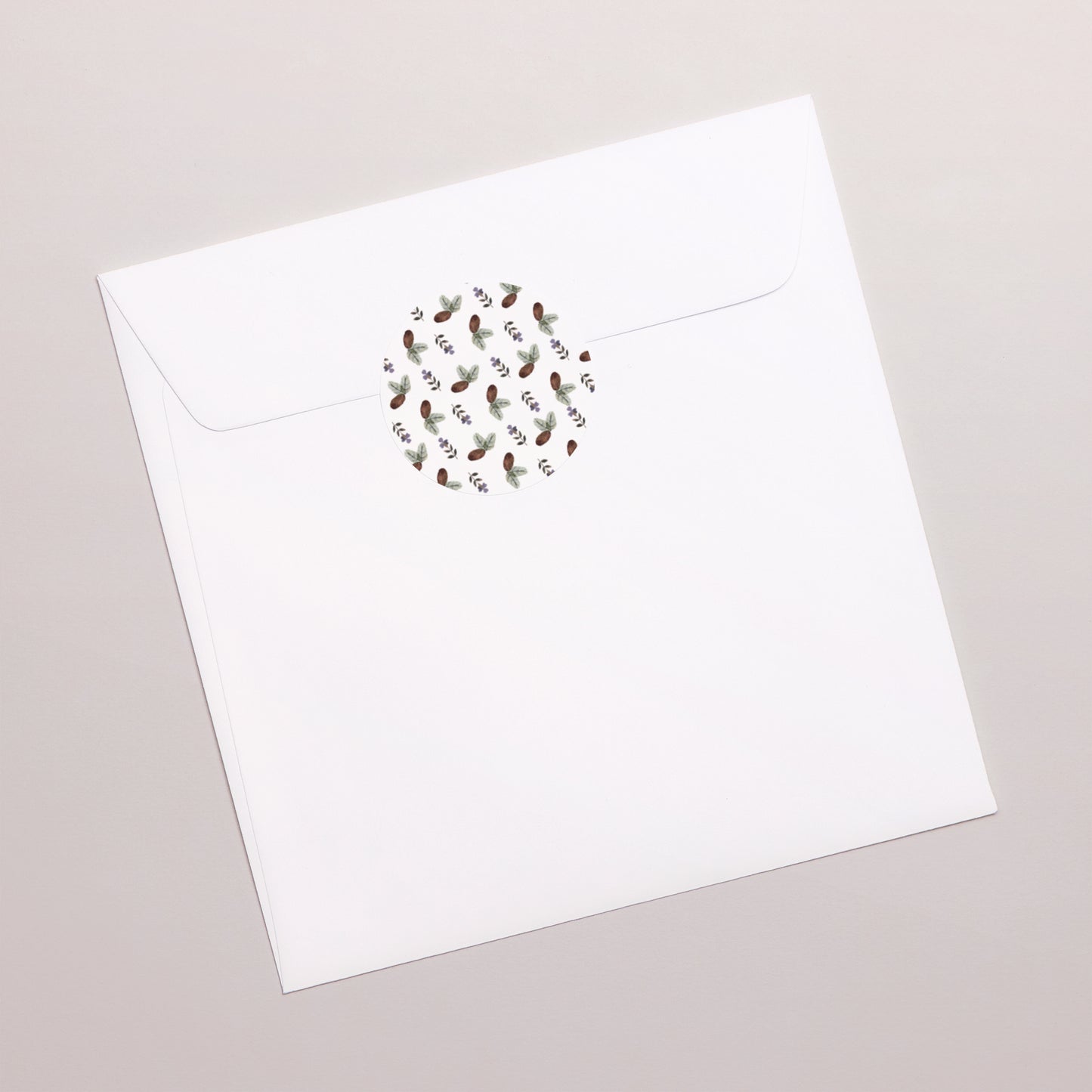 Sticker Geburt Rund Kleiner Fuchs, Weidenkorb & lila Luftballon foto N° 3