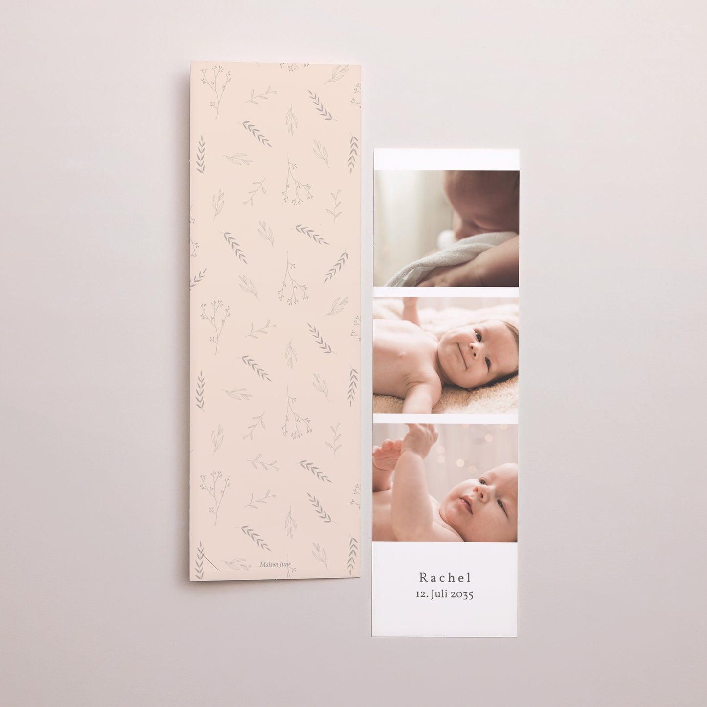 Geburtskarte Fotoautomaten Lesezeichen Natürliche ländliche Atmosphäre foto N° 3