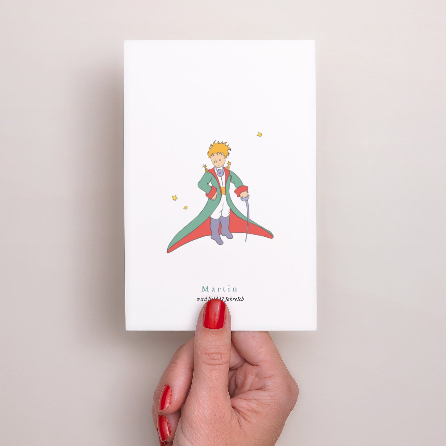 Beilegekarte Kindergeburtstag PortraitPorträt Der kleine Prinz Kreationen Junge foto N° 2