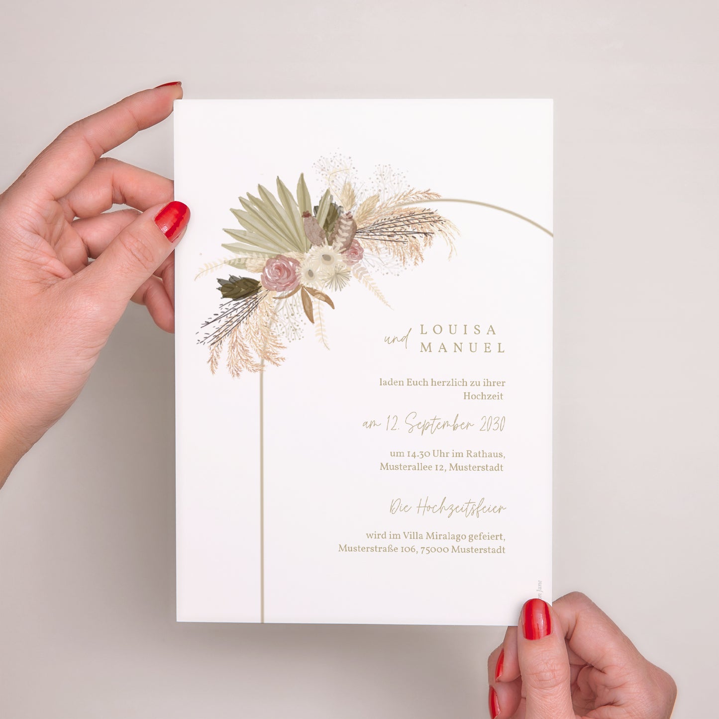 Hochzeitseinladung Porträt Boho-Arche foto N° 3